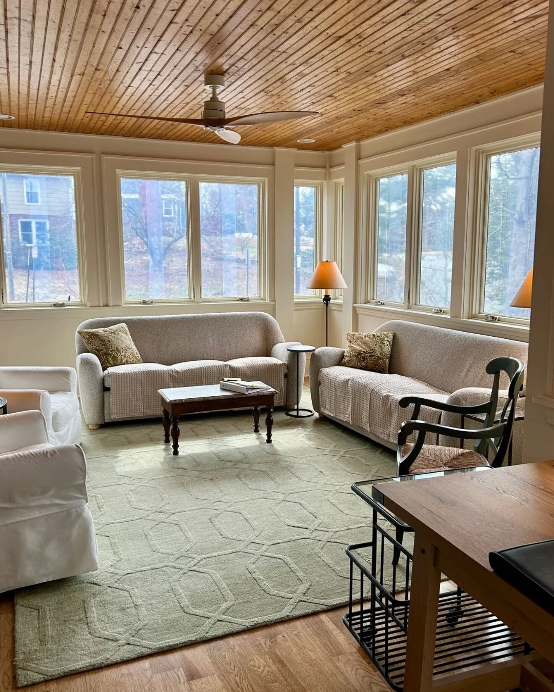 Some of the best remodels start with a space you already love.⁠
⁠
This screened porch was nice, but it sat empty half the year. We enclosed it with casement windows and matched the hickory flooring and trim inside, giving these returning clients a fo