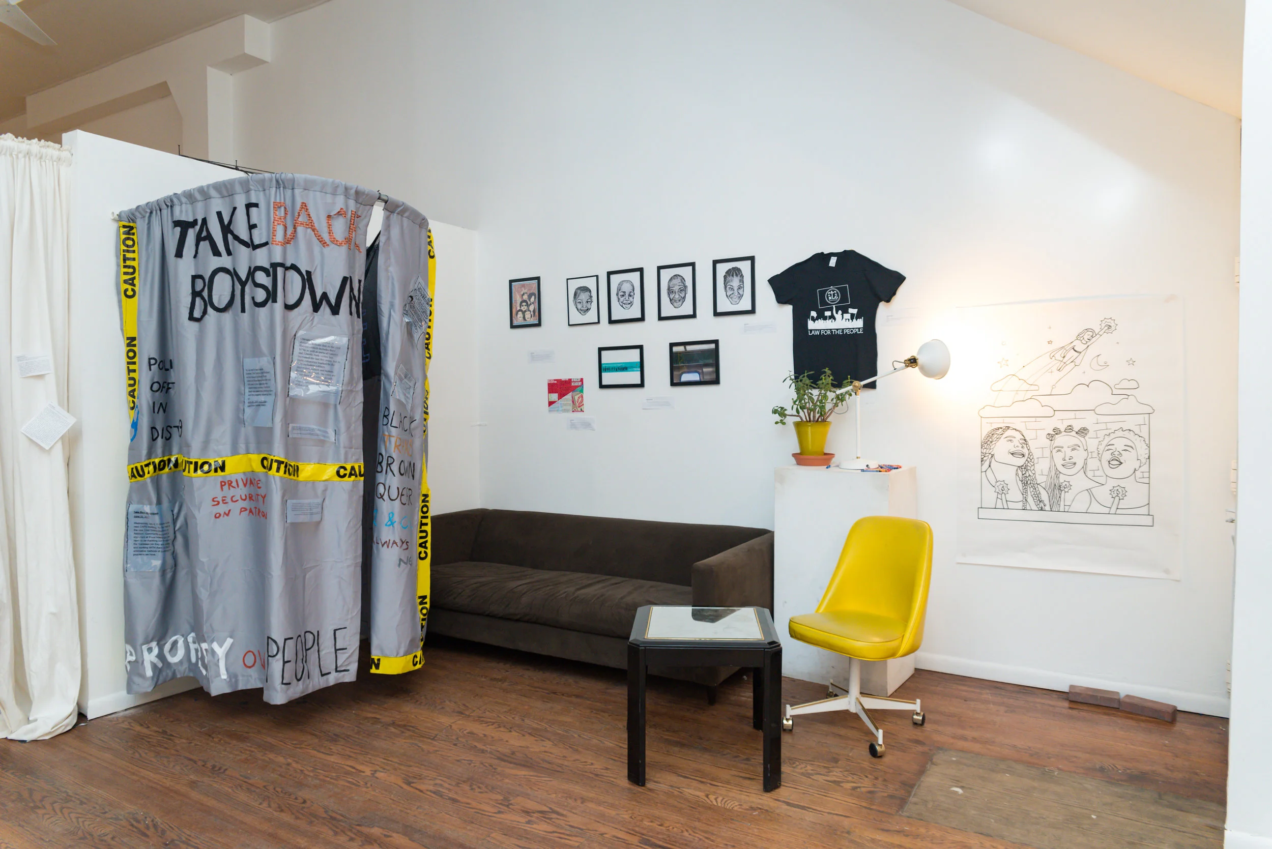 Photograph of Darien R. Wendell’s installation at For the People Artists Collective’s Third Annual December Showcase on December 2nd, 2018. Photo by Sarah-Ji of Love and Struggle Photos.