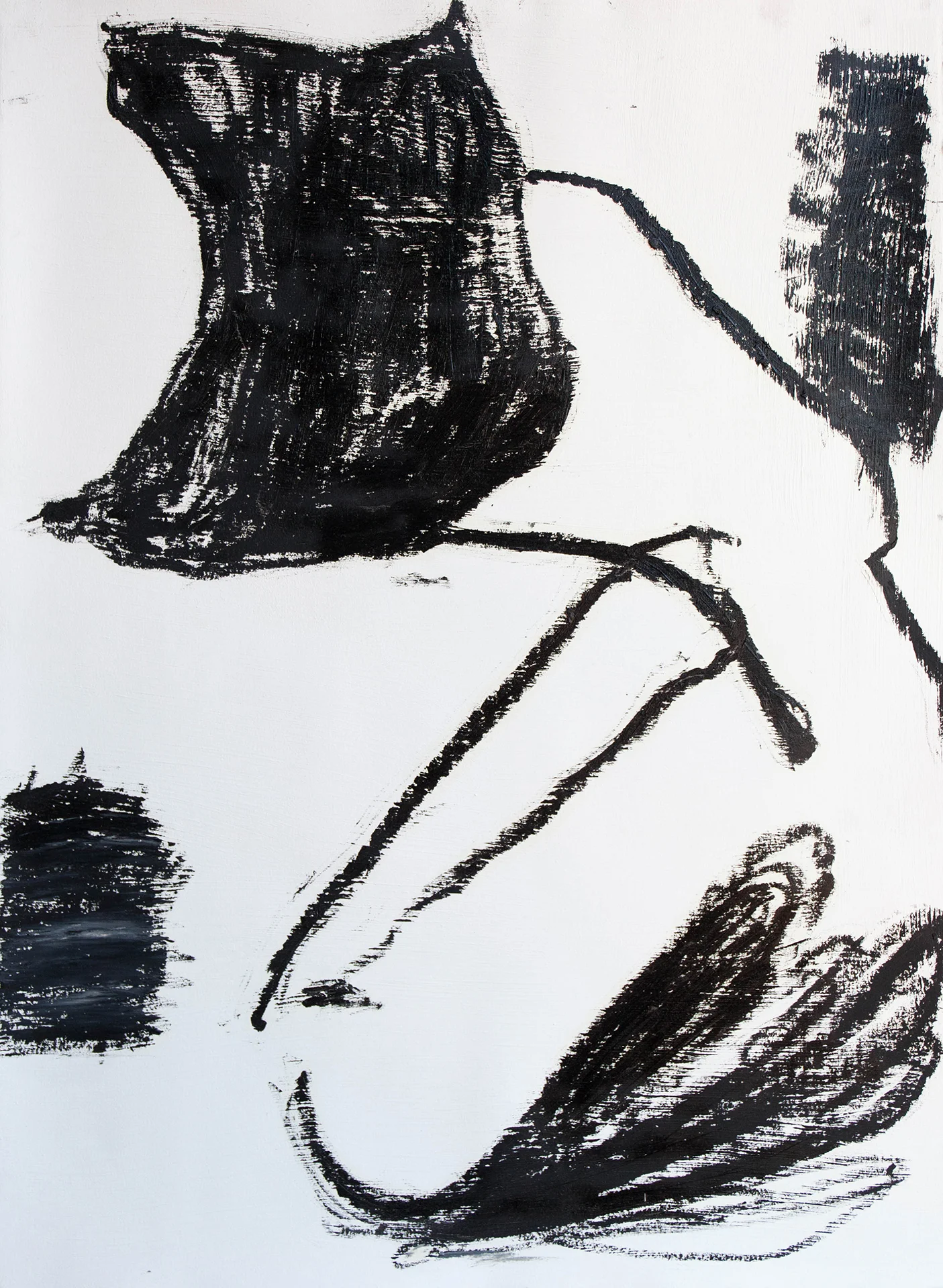 Space in Between - I Forget 2017 Oil + Oil Stick on Paper 30 x 22 in.