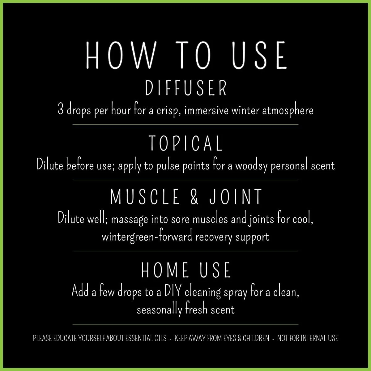 How to use Fresh Winter essential oil – clean & fresh