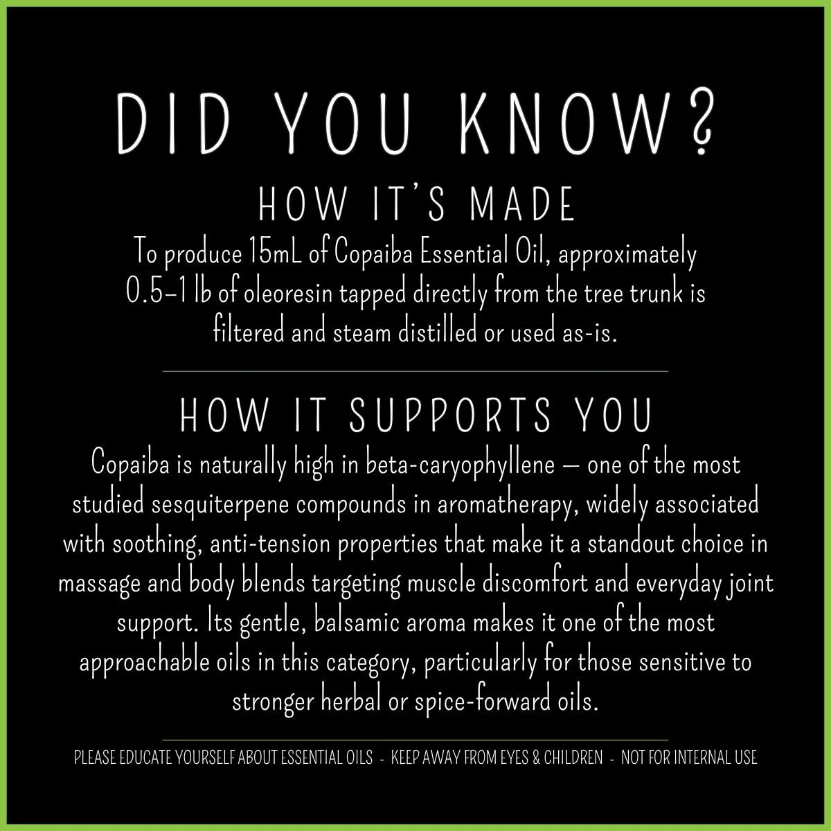 How Copaiba essential oil is made