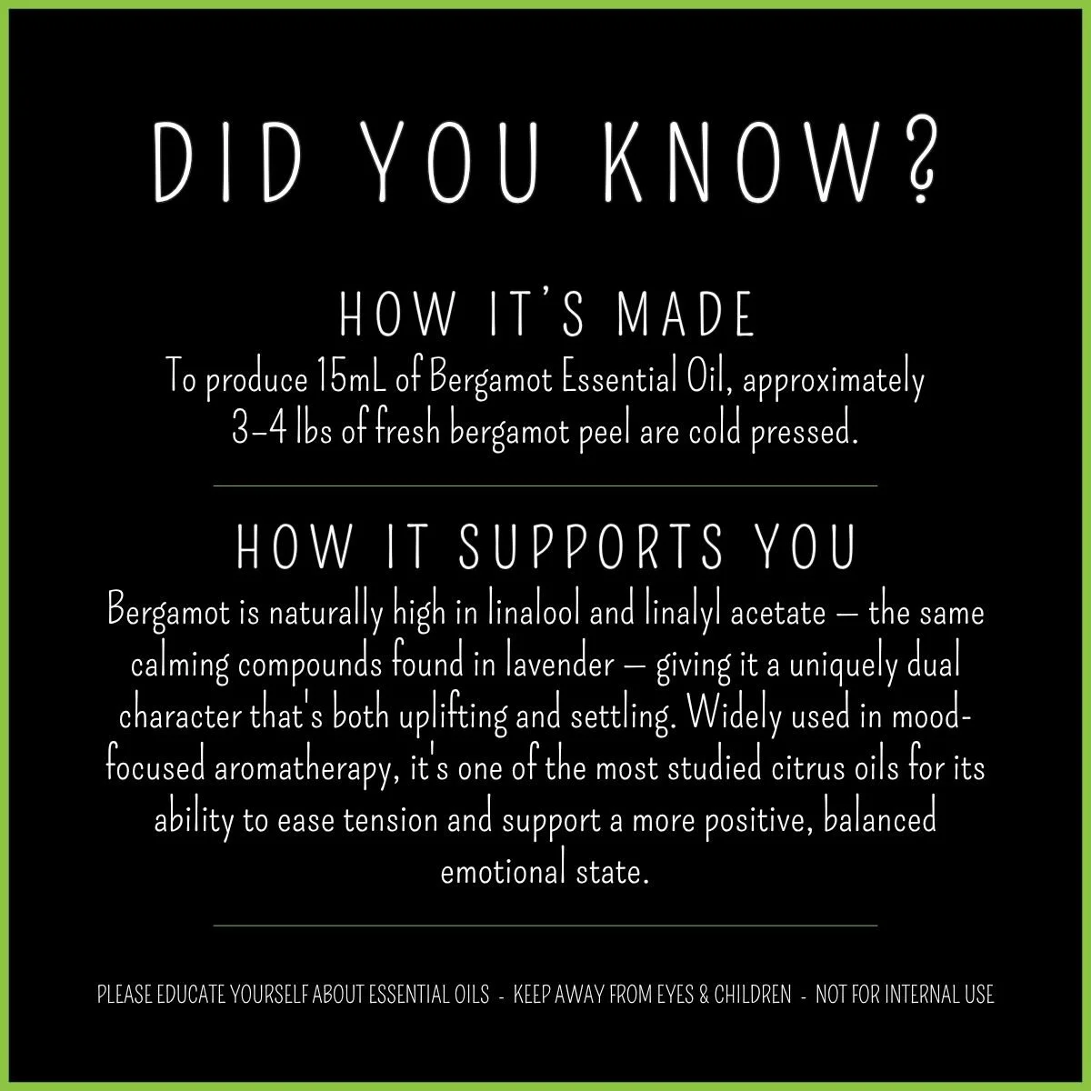 How Bergamot essential oil is made