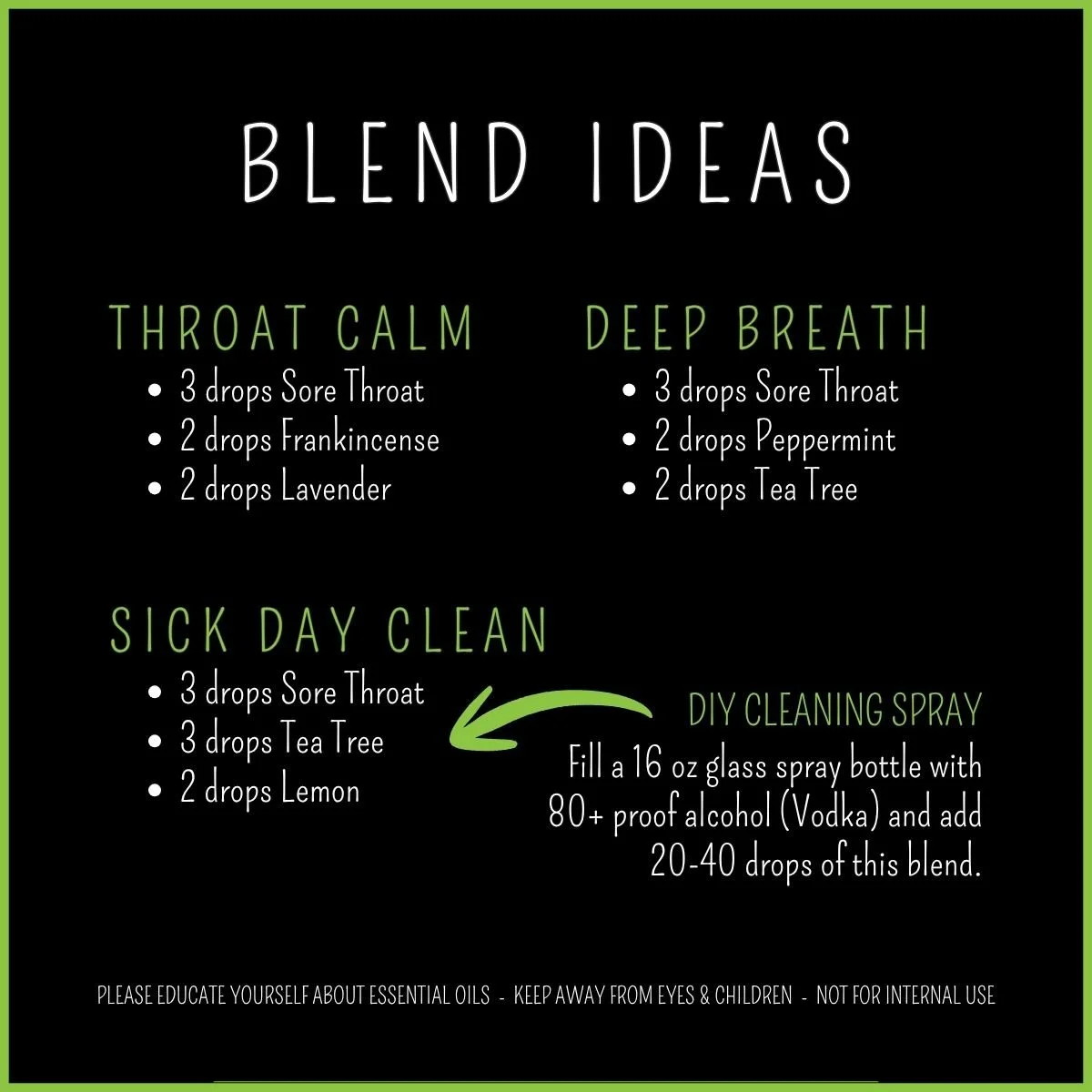 Sore Throat essential oil diffuser blend ideas