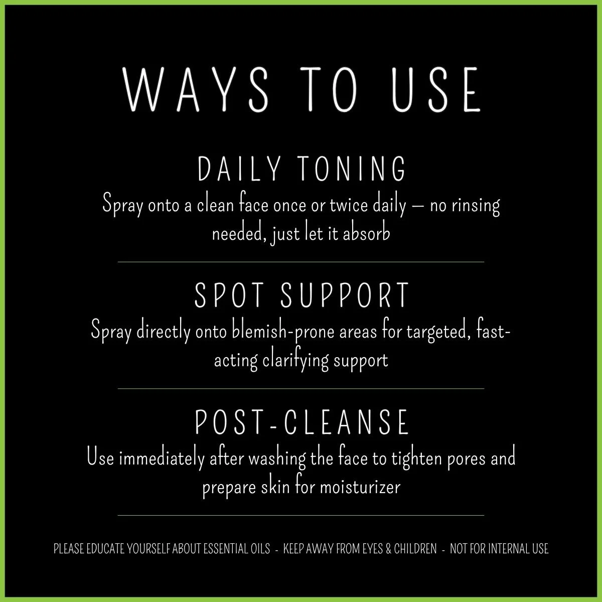 How to use Acne Spray – daily toning and spot treatment