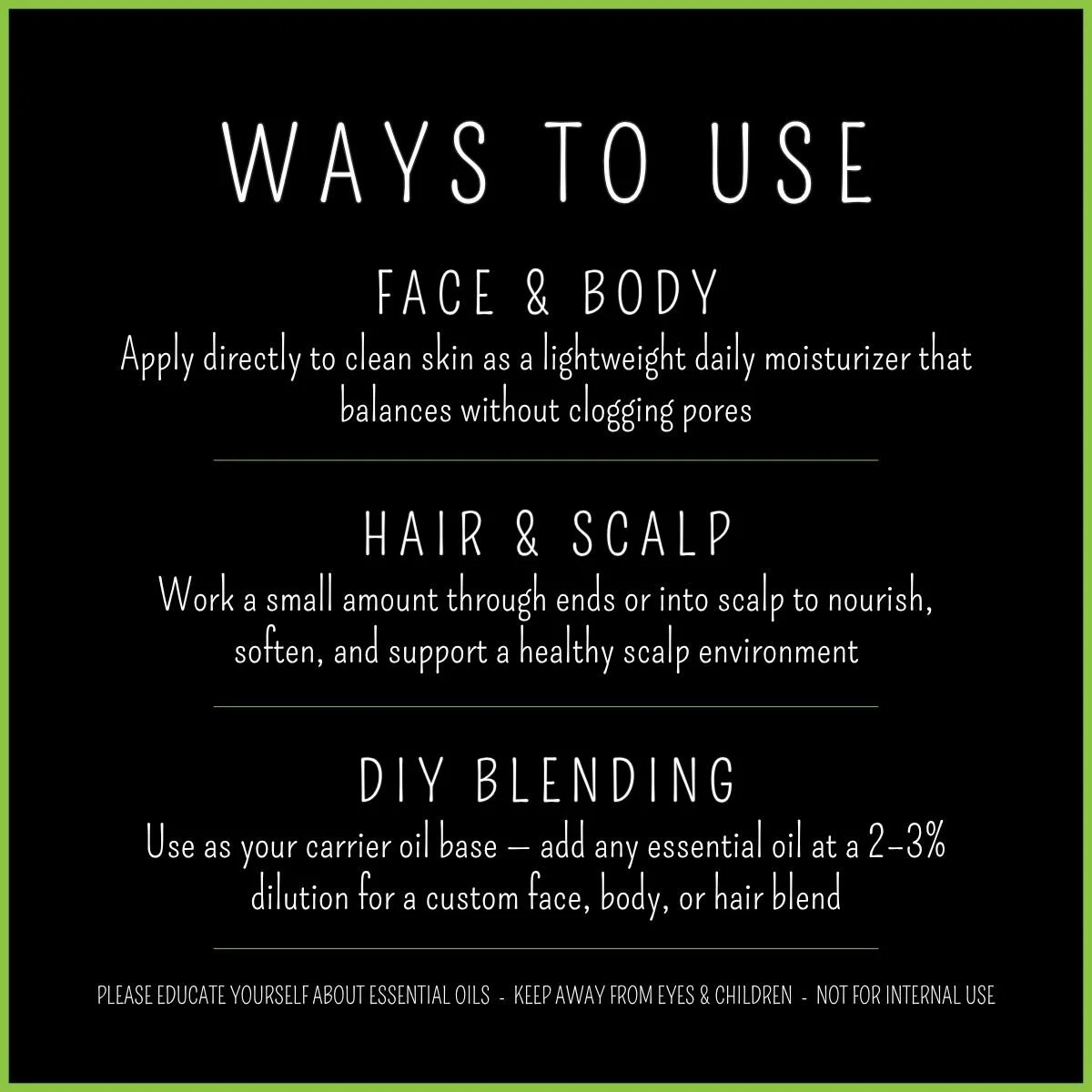 How to use Jojoba Oil – face, body, hair, and DIY blending