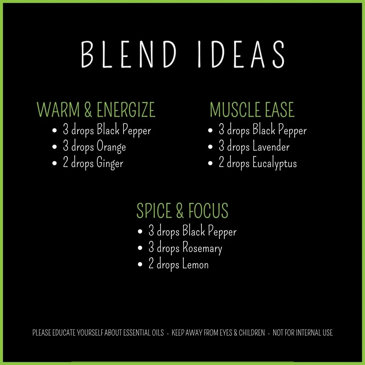 Black Pepper essential oil diffuser blend ideas