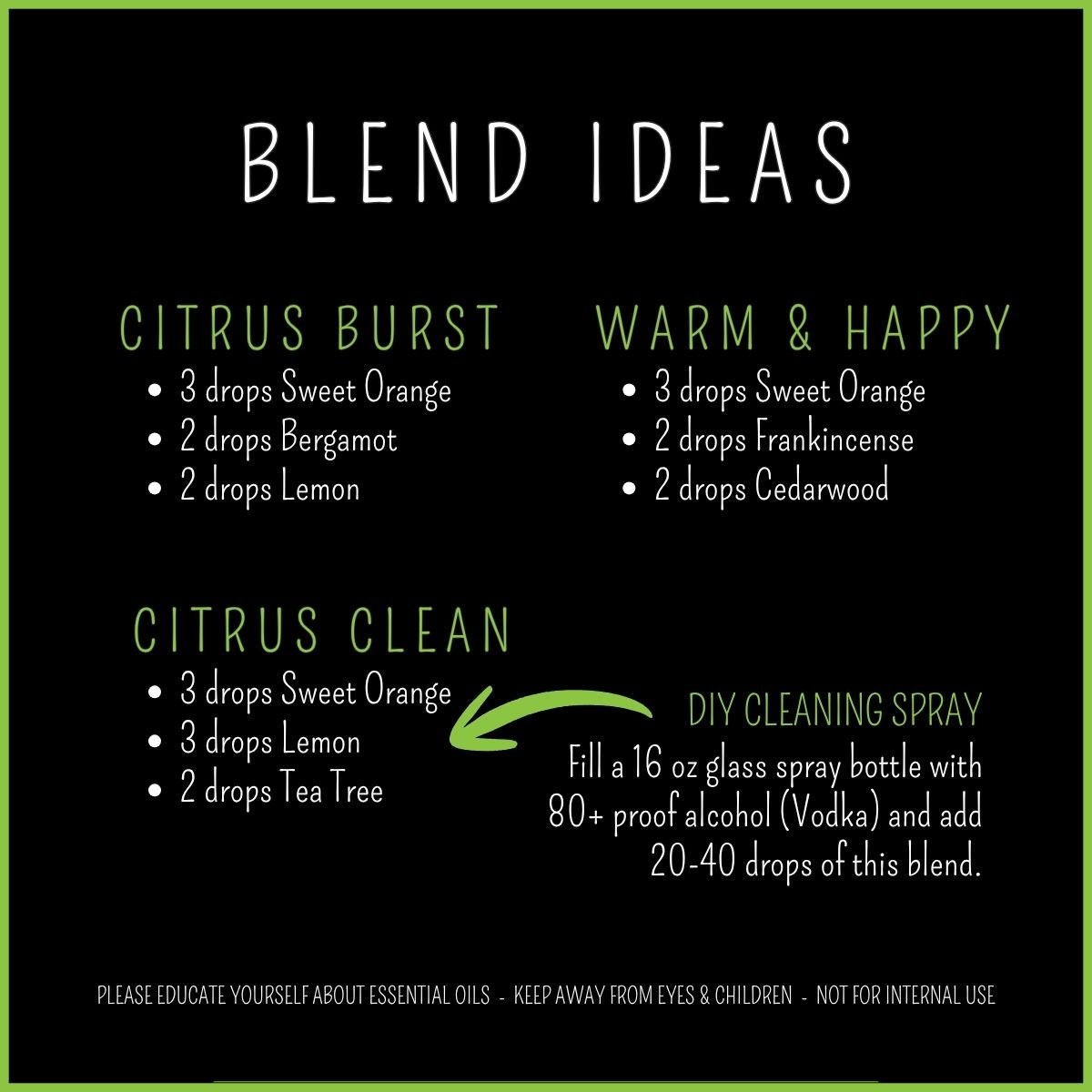 Sweet Orange essential oil diffuser blend ideas