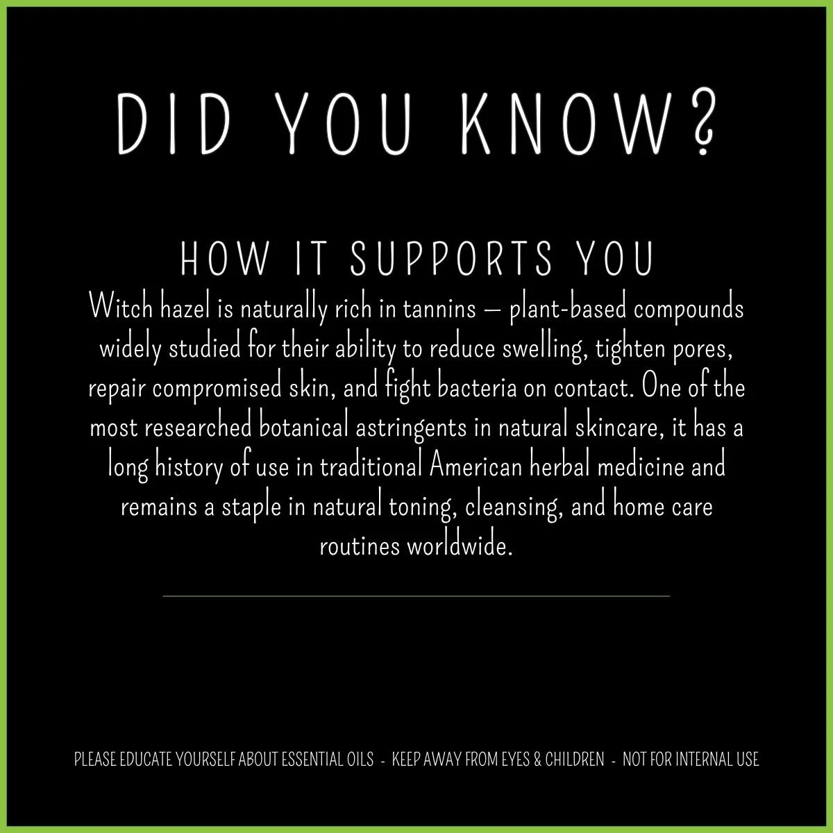 How Witch Hazel supports immune defense and skin clarity