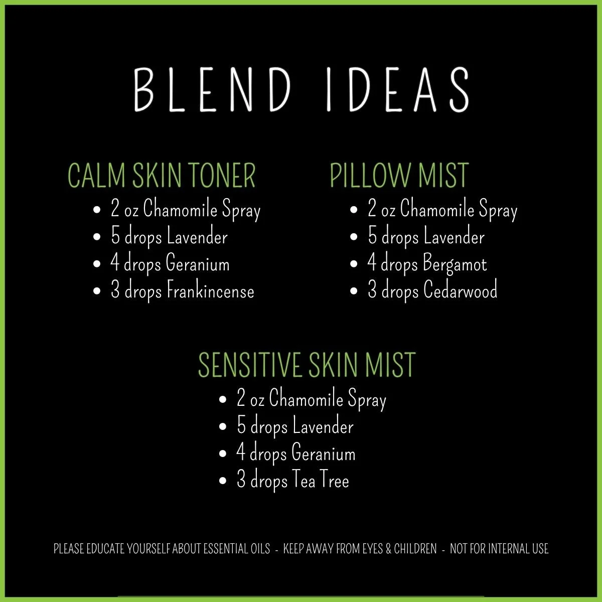 Chamomile Floral Spray DIY blend ideas for rest & restore