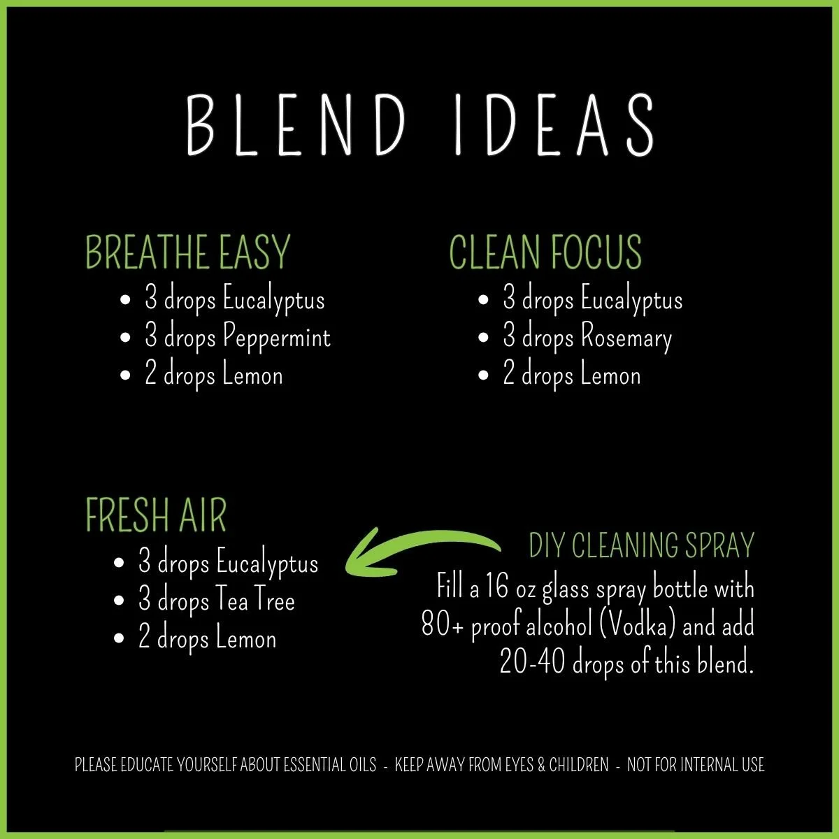 Eucalyptus Globulus Aus. essential oil diffuser blend ideas