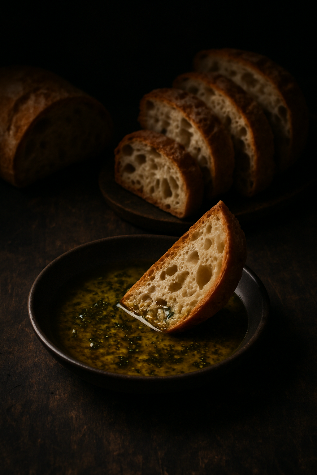 Savory herb and balsamic bread dip — olive oil herb dipping sauce with crusty bread, The Tea Tree