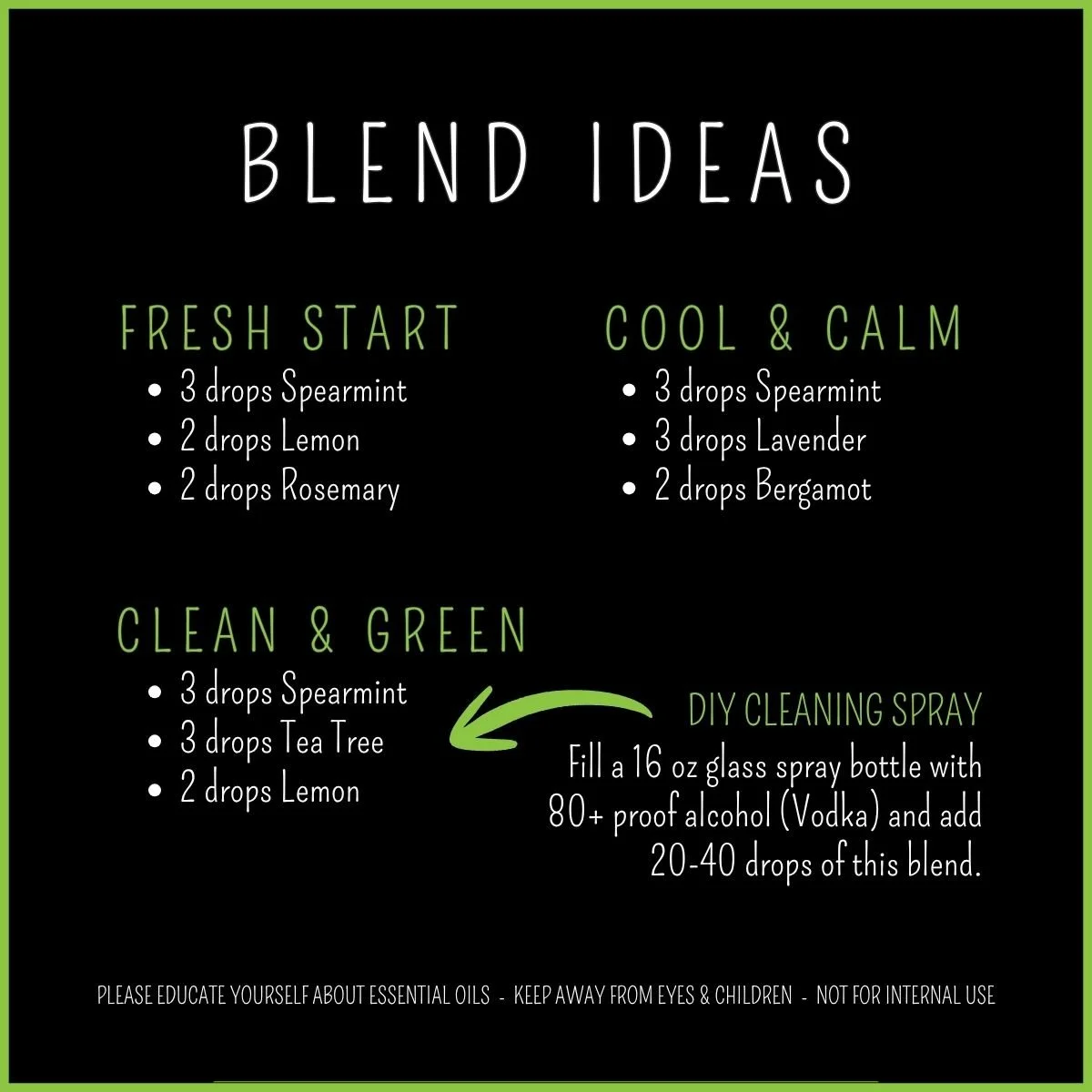 Spearmint essential oil diffuser blend ideas