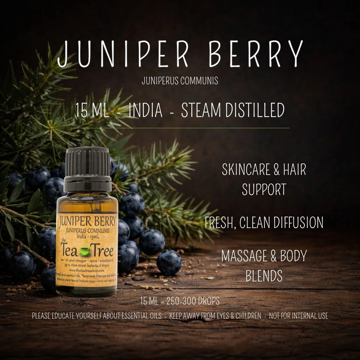 Juniper Berry essential oil 15mL – muscle, joint & recovery