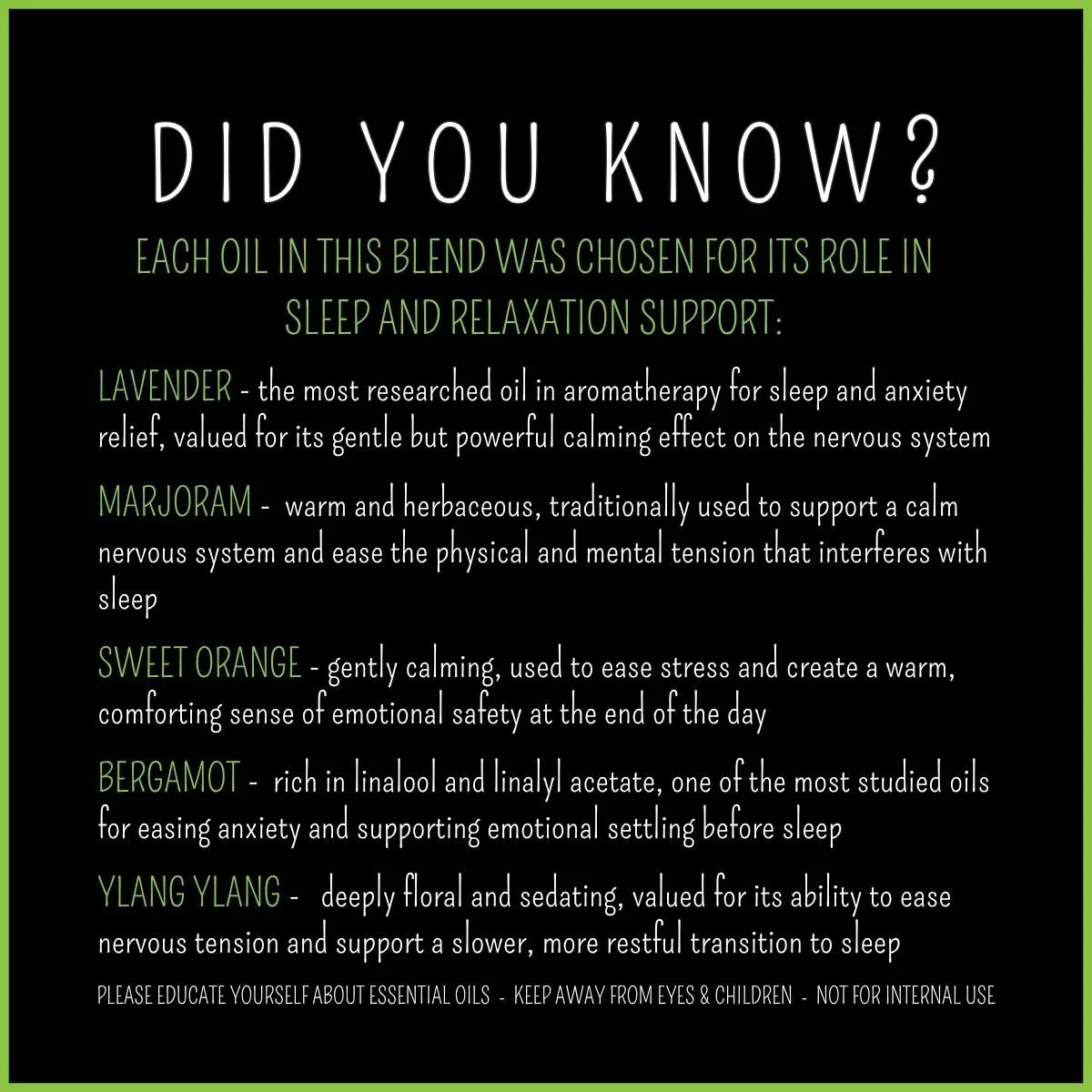 How Sleep topical blend supports rest & restore