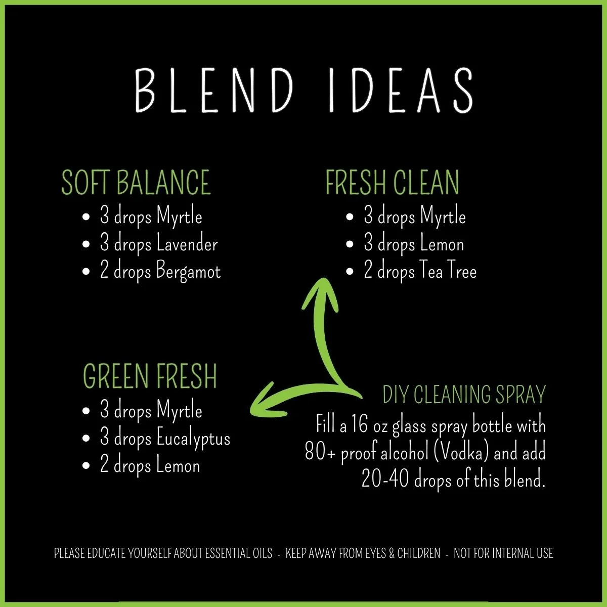 Myrtle essential oil diffuser blend ideas