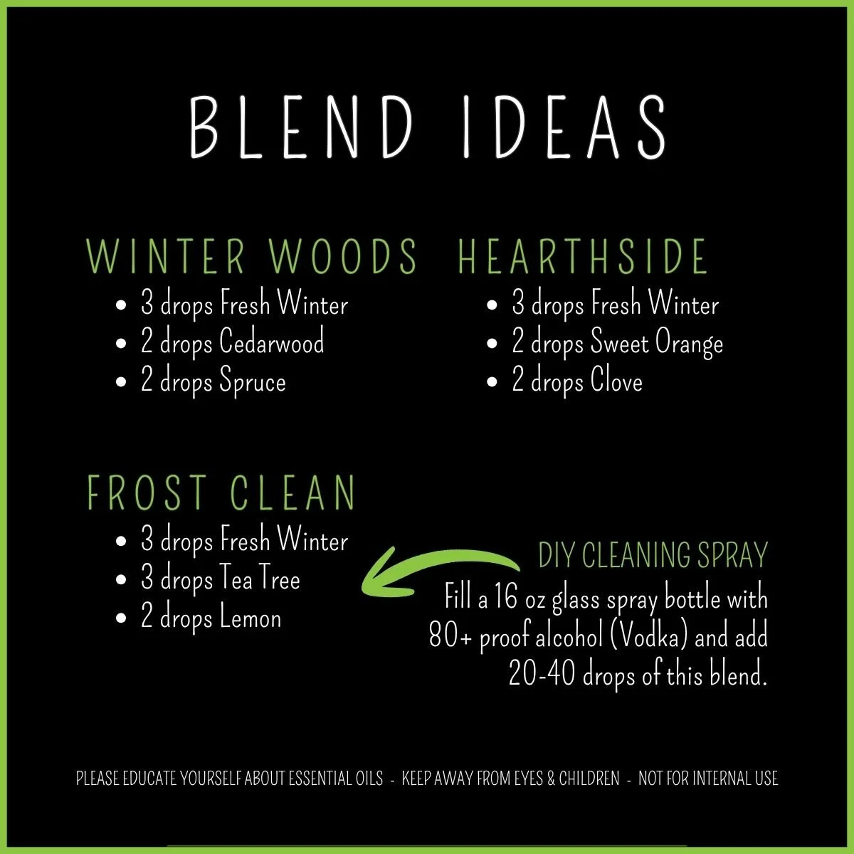 Fresh Winter essential oil diffuser blend ideas