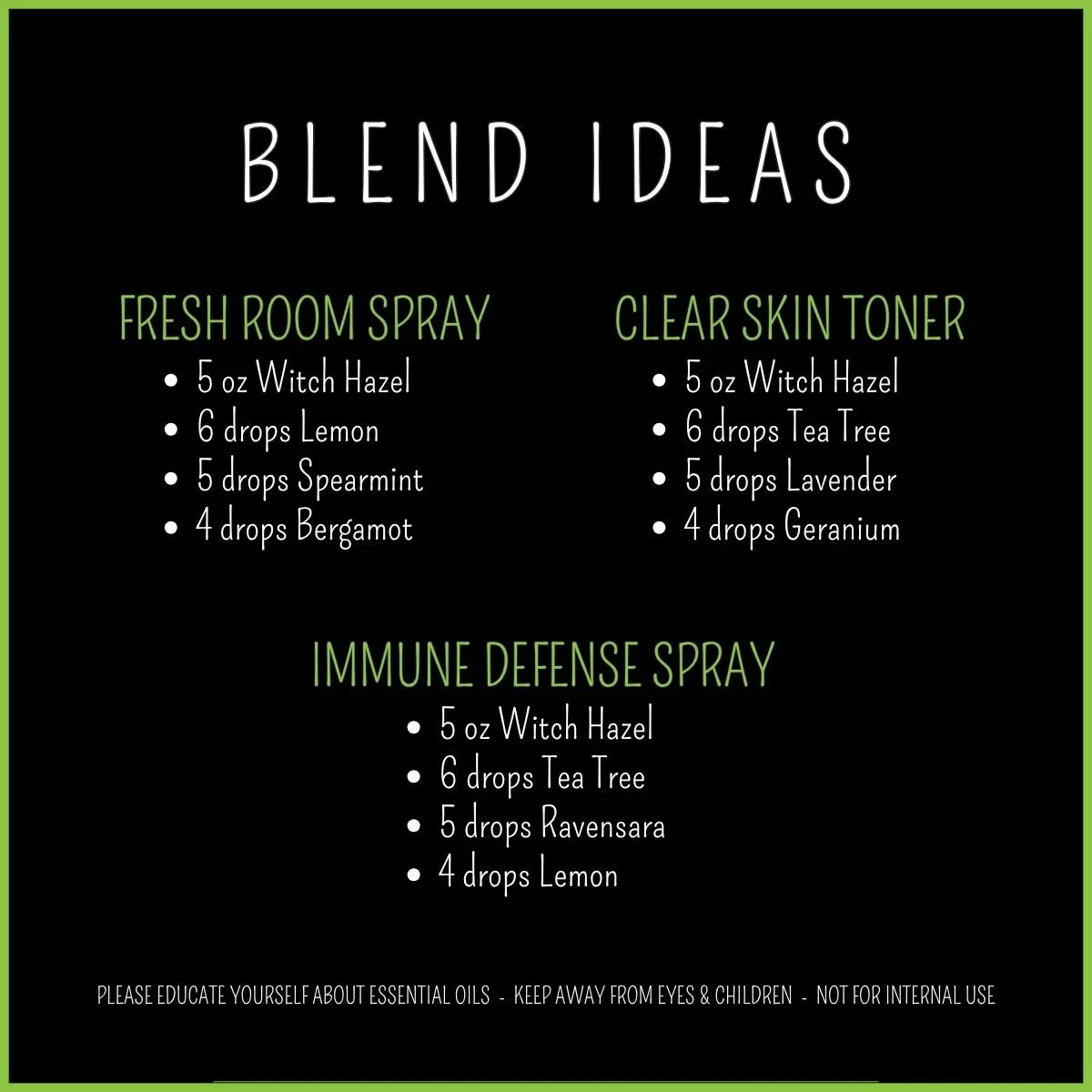 Witch Hazel DIY blend ideas for immune defense and cleaning