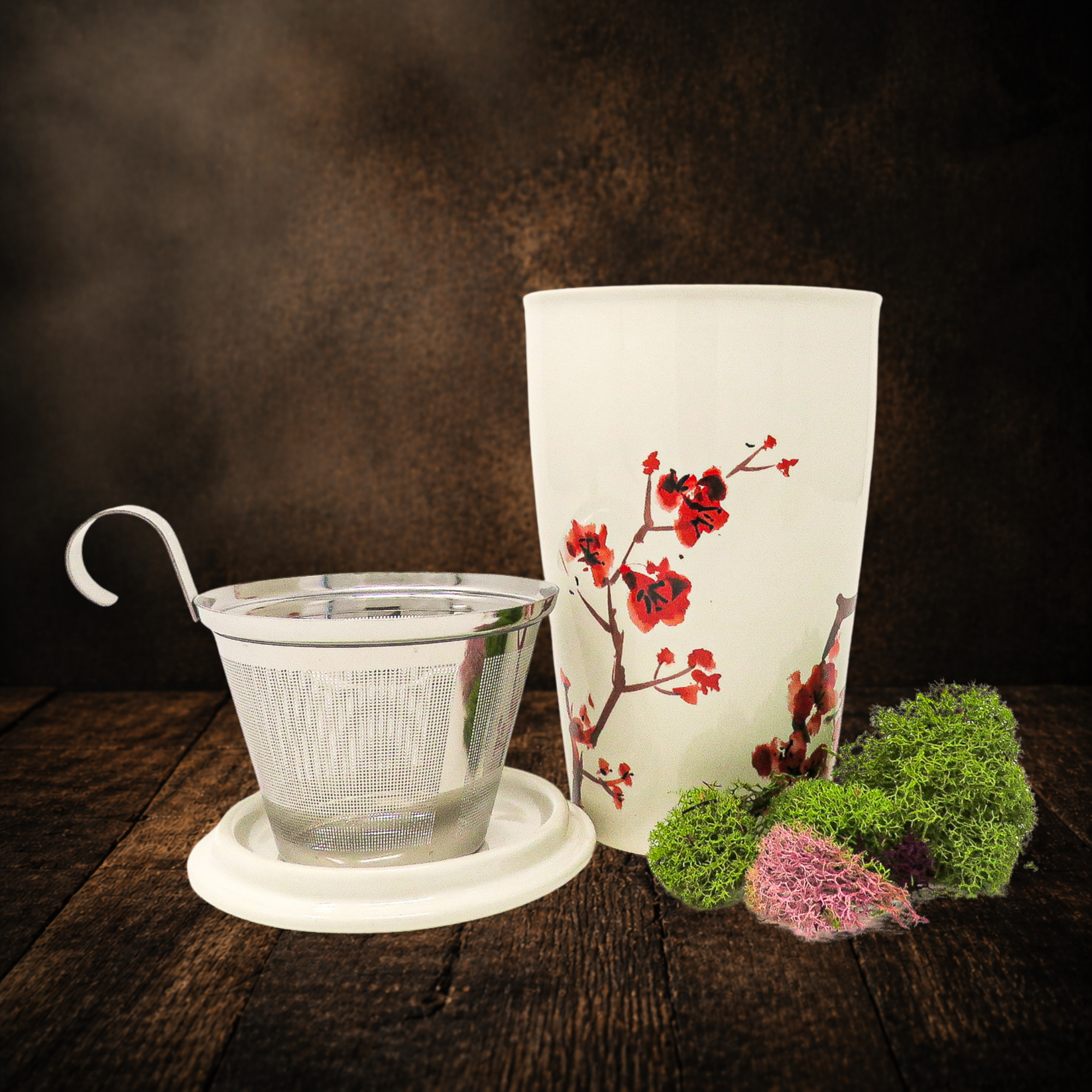 Cherry Blossom Tea Forte Mug with Infuser