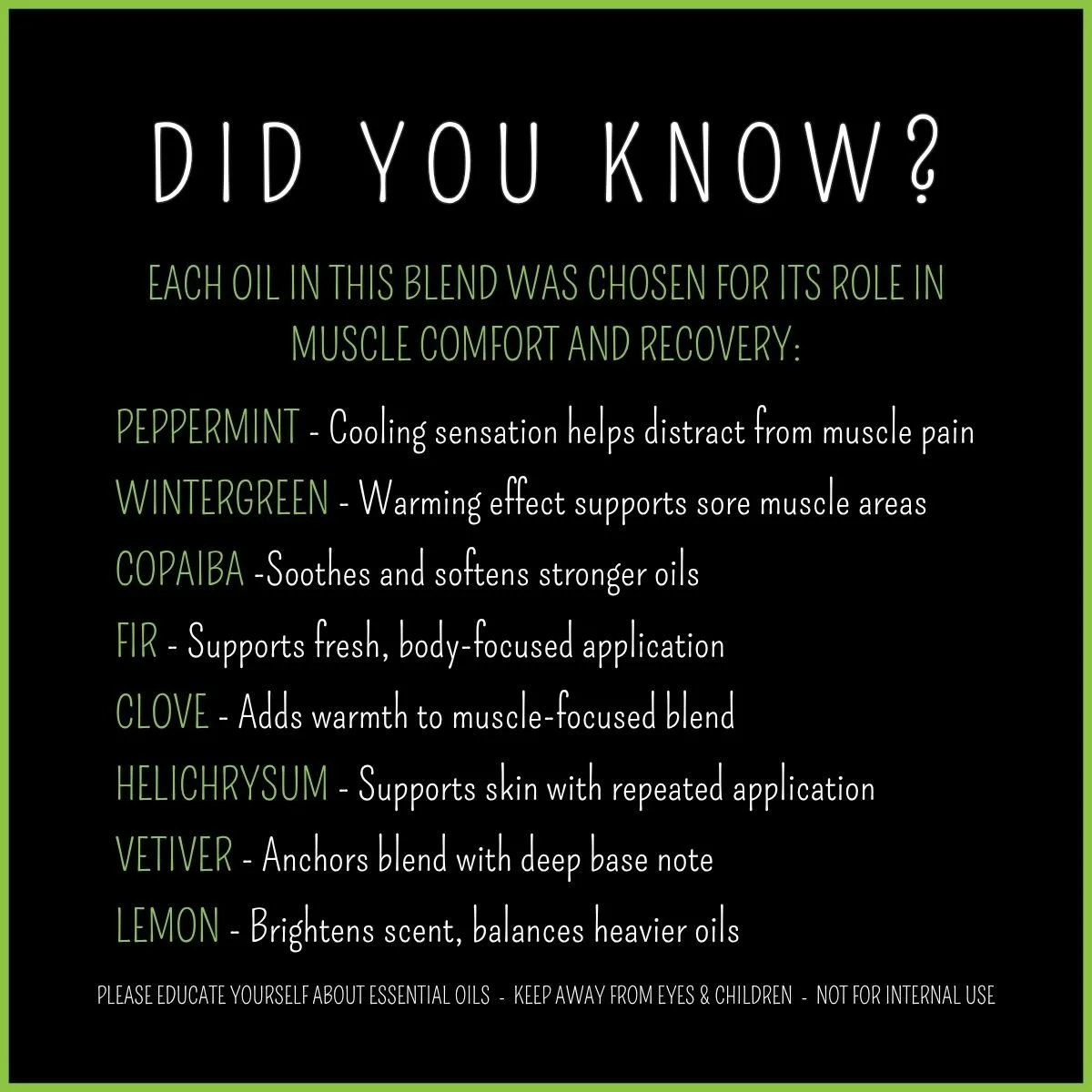 Muscle relief rollerball supports sore and tired muscles with cooling peppermint and warming clove and wintergreen