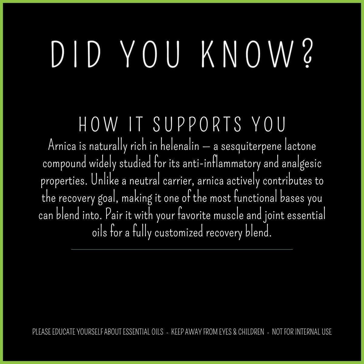 How Arnica Oil supports muscle & joint recovery