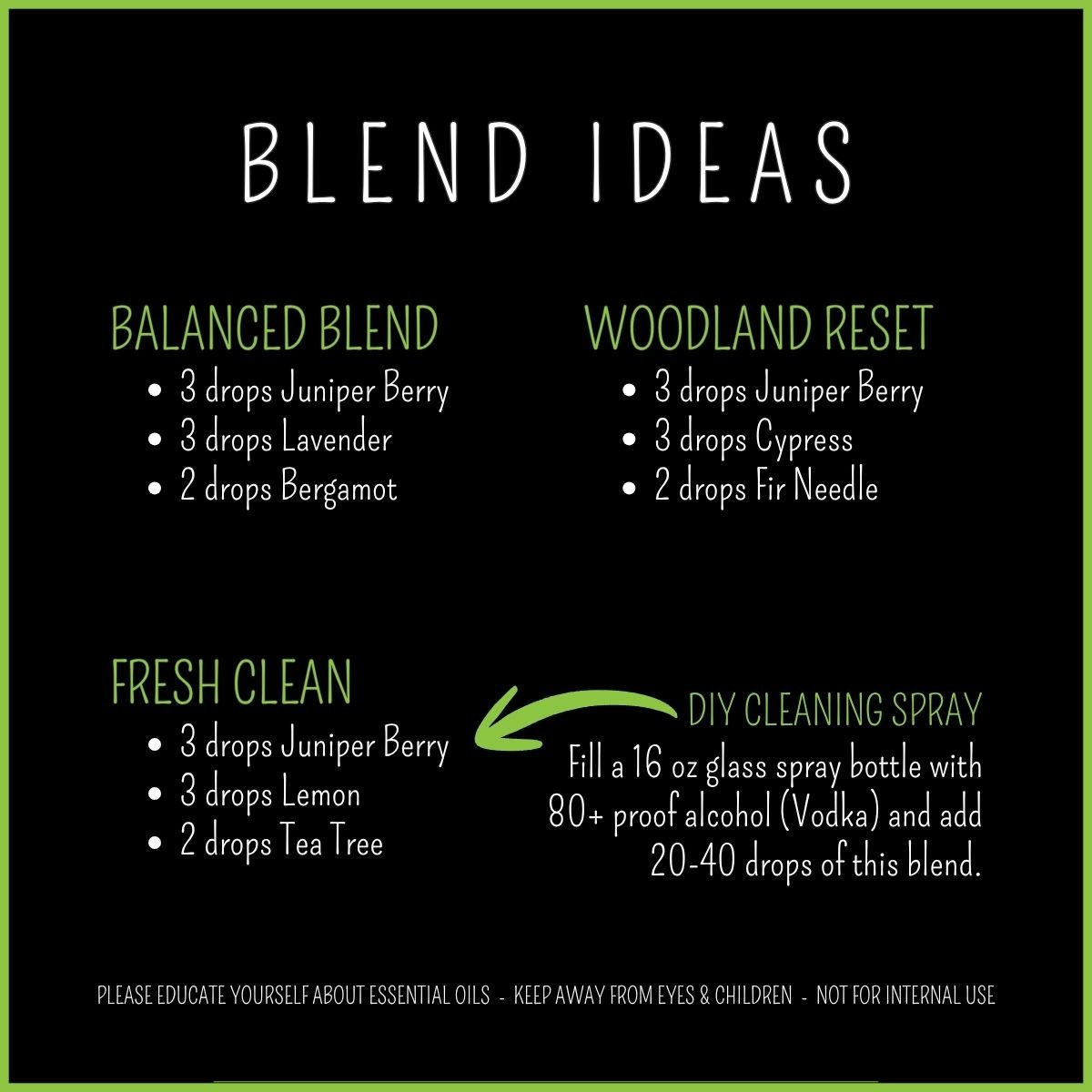 Juniper Berry essential oil diffuser blend ideas