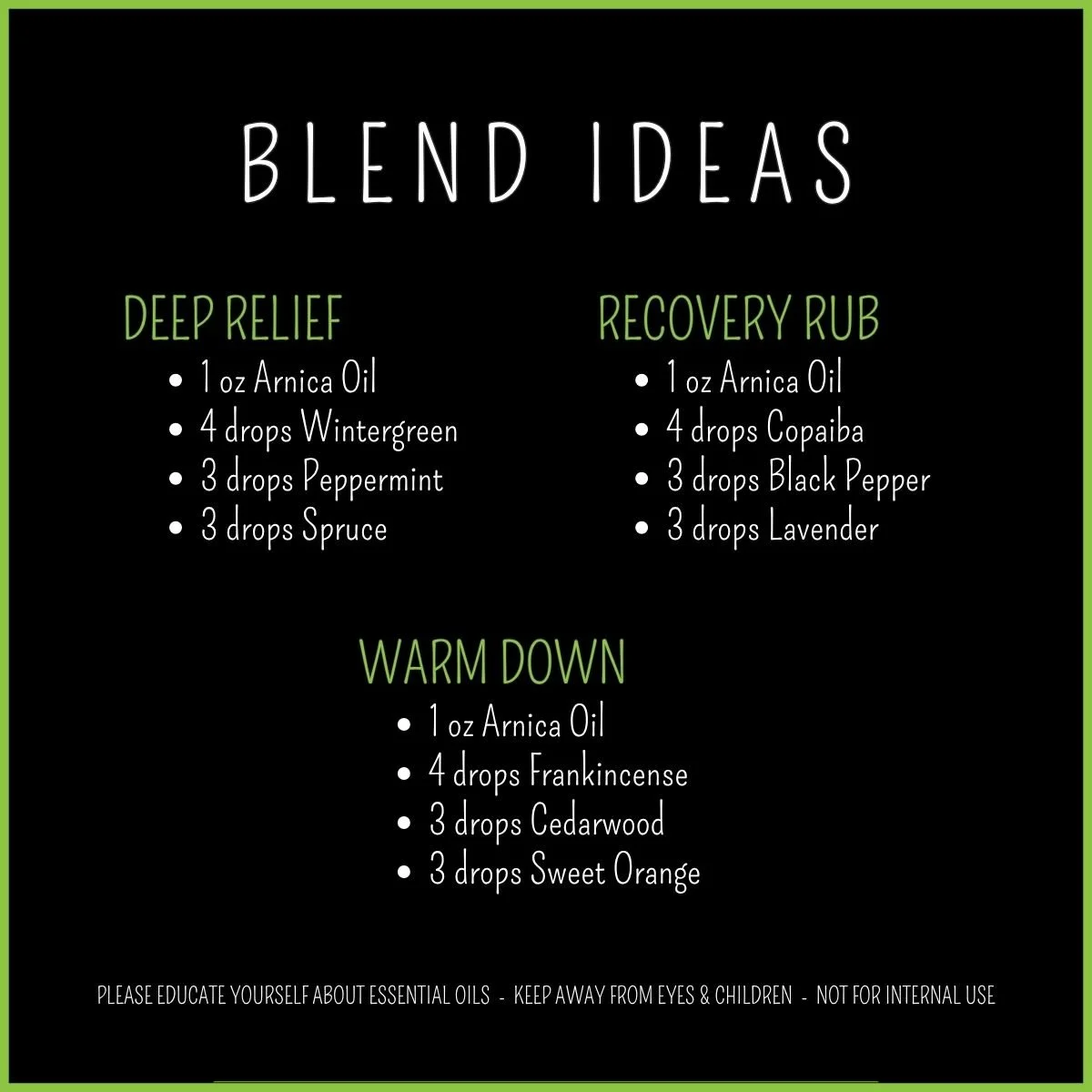 Arnica Oil DIY blend ideas for muscle and joint recovery