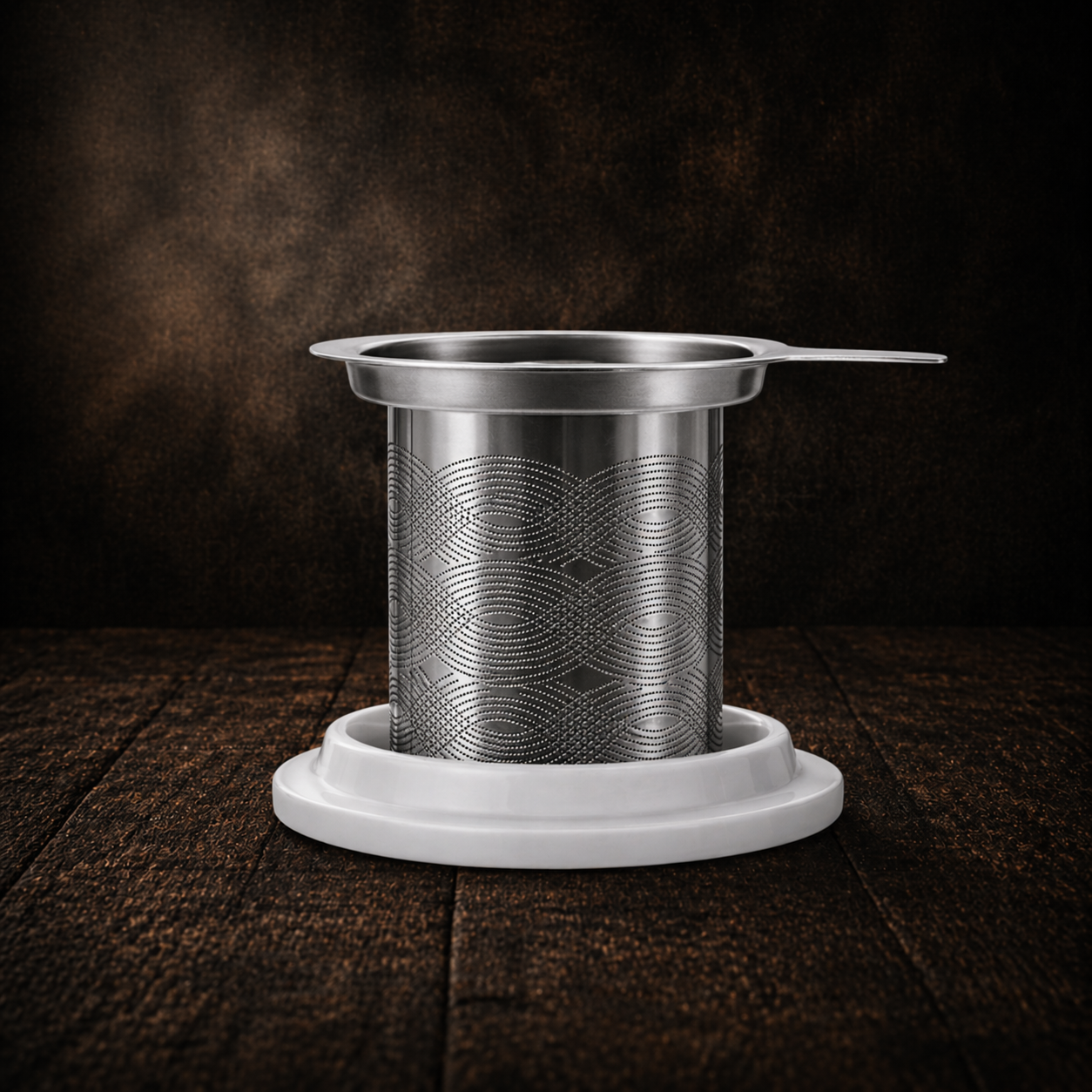 Stainless Steel Loose Leaf Tea Infuser with Porcelain Lid