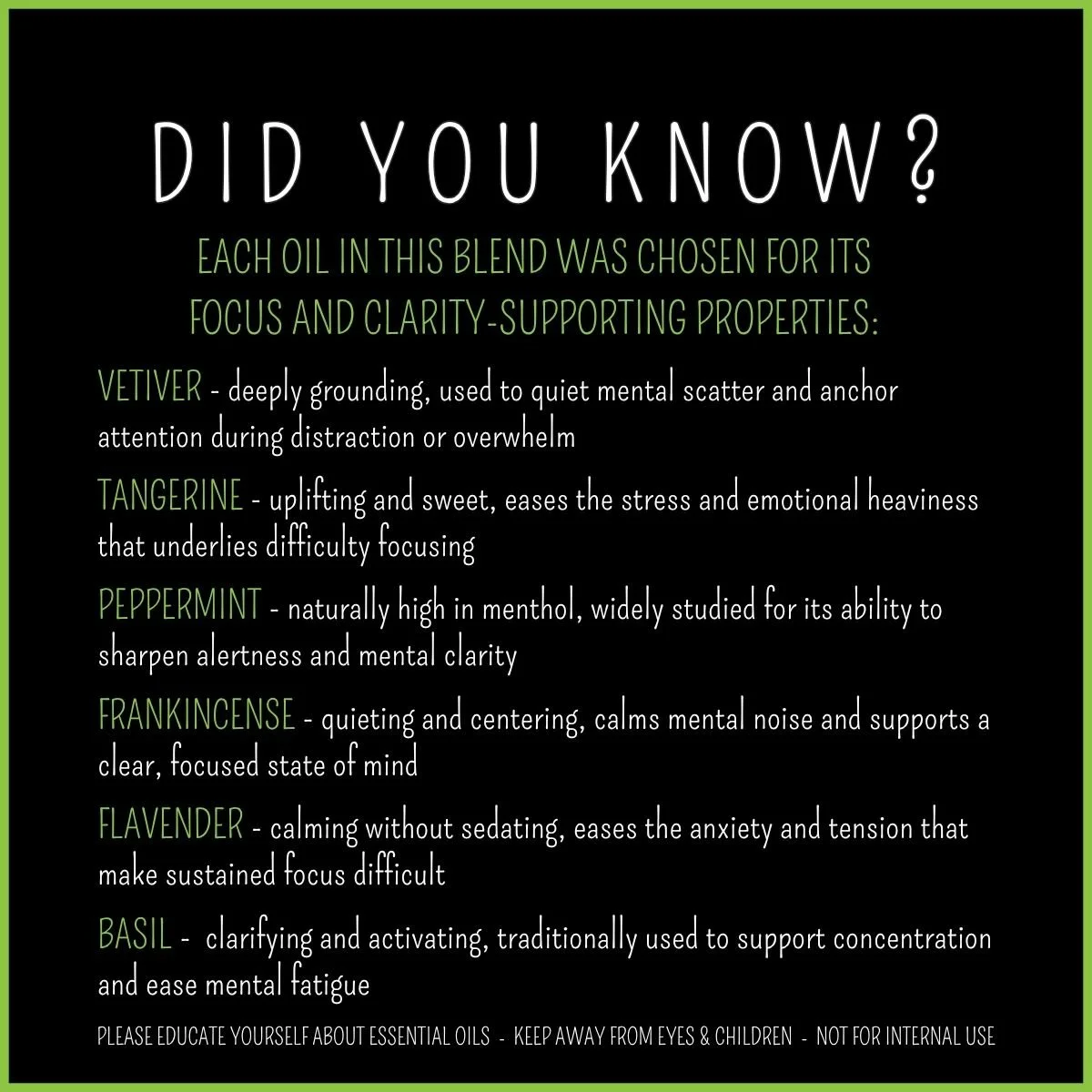 How Focus blend supports concentration and stress & mood balance