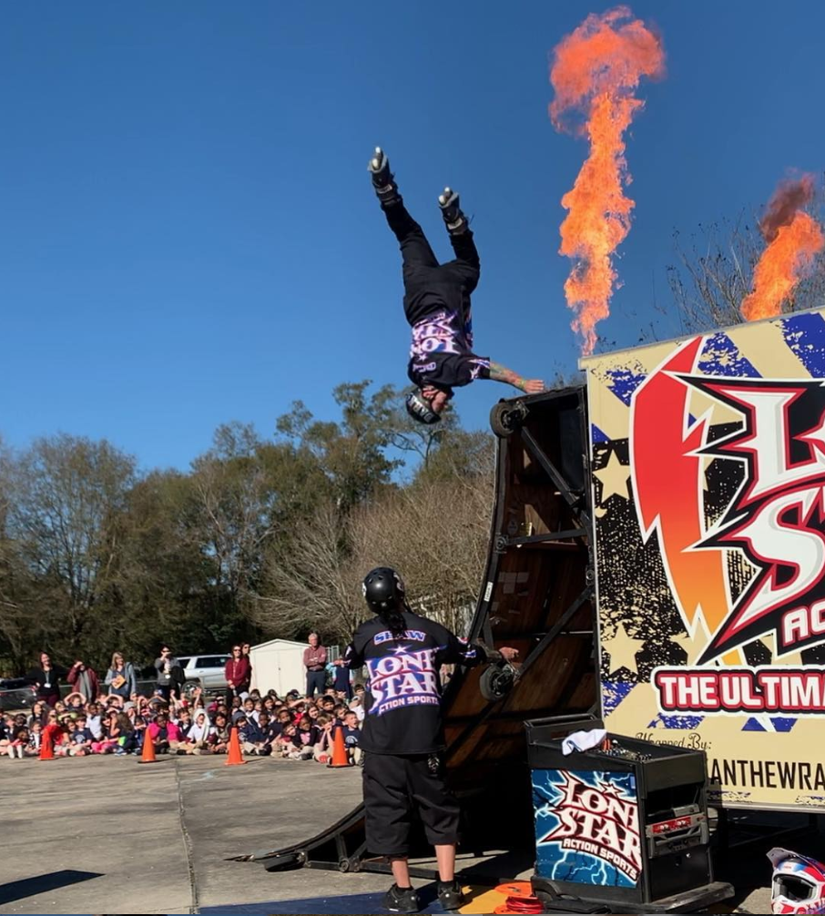 Jaren performs at a demo with Lone Star action sports in New Orleans.