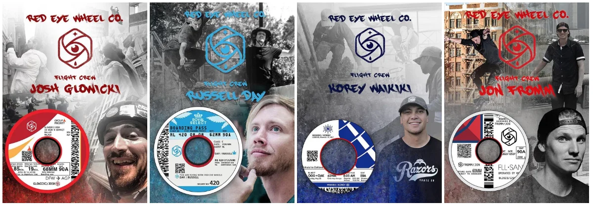 The Red Eye Wheels Flight Crew: Josh Glowicki, Russell Day, Korey Waikiki, and Jon Fromm.