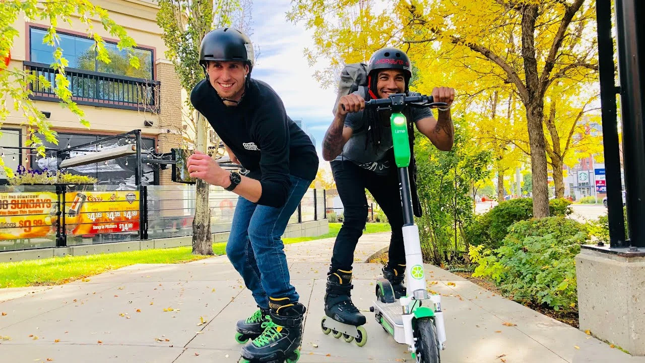 Shaun Unwin's Electric Scooter vs. Rollerblades