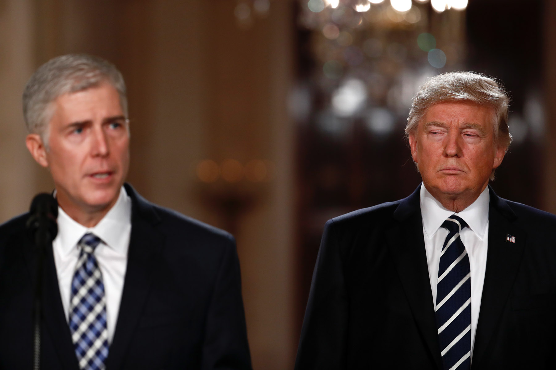 Judge Neil Gorsuch speaks in the East Room of the White House in Washington, Tuesday, Jan. 31, 2017, after President Donald Trump announced Gorsuch as his nominee for the Supreme Court. Photo: Carolyn Kaster / AP
