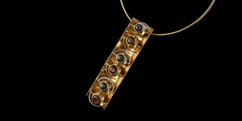 Giorgio Facchini Gold, Ruby and Sapphire Pendant