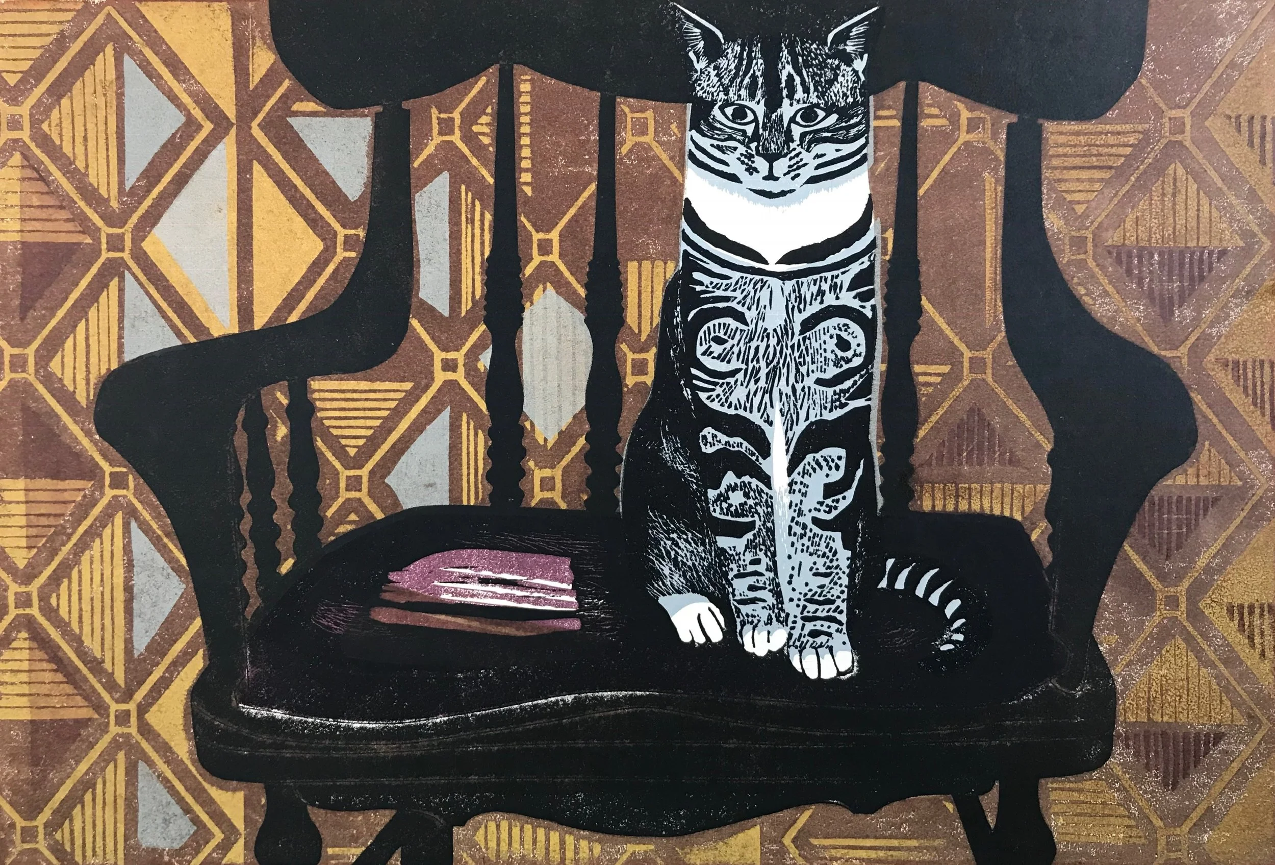 Above: Sheila Robinson. Cat, 1961. Linocut. SOLD