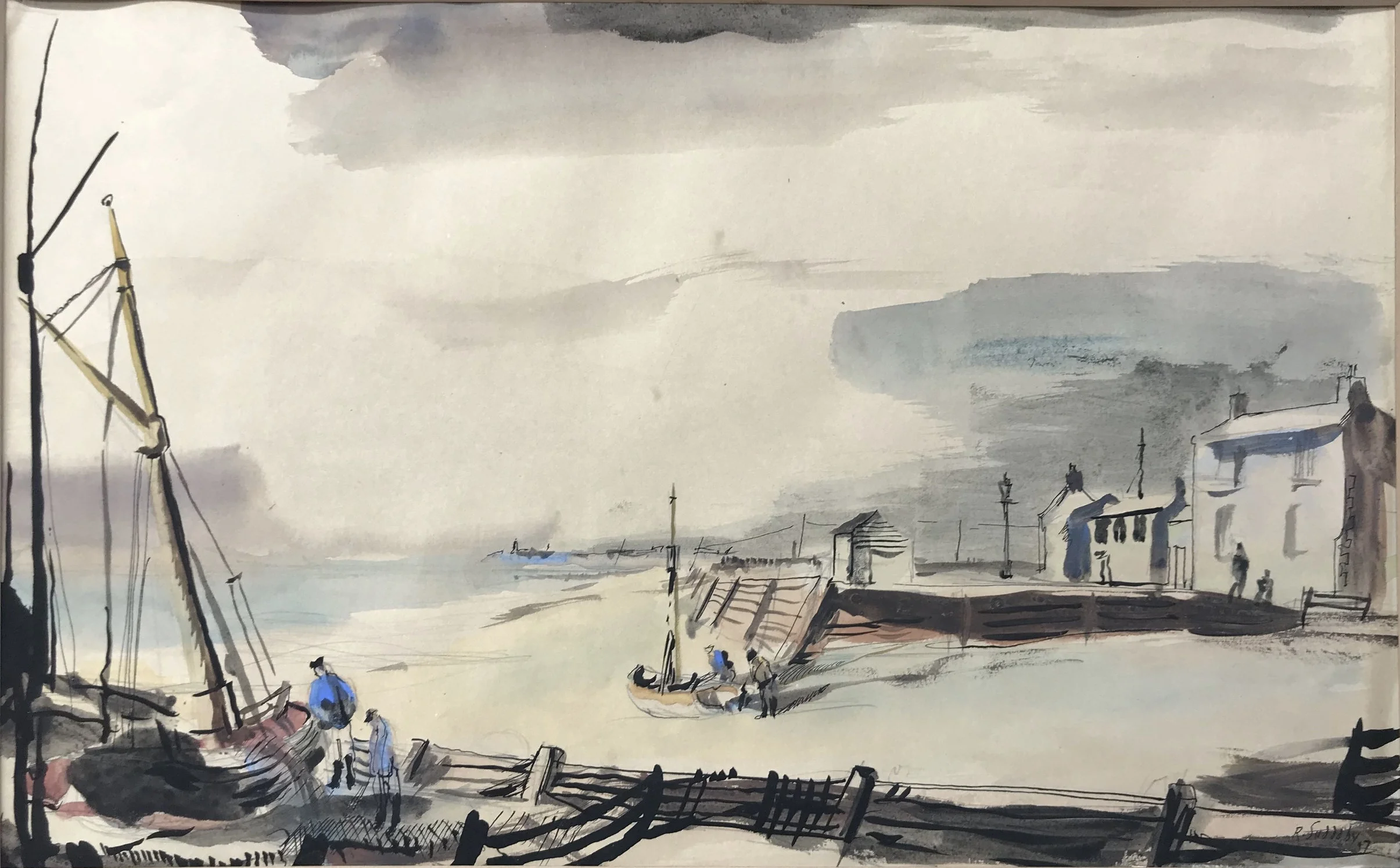 Rowland Suddaby . Low Tide, Orwell Estuary, Suffolk, 1947. (Detail below).