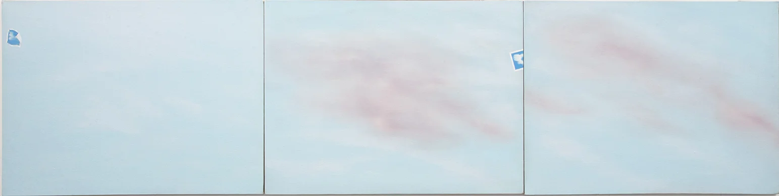 Photo Cloud 100 (Triptych), 1969-70, Oil on canvas, 36" x 144"