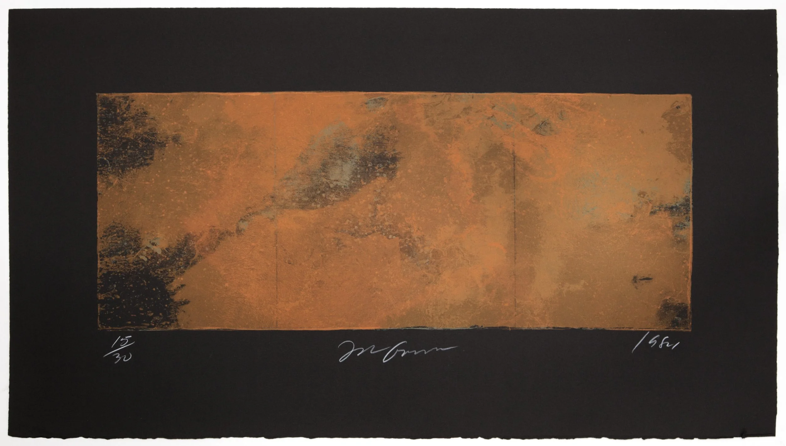  Untitled (Forest Fires) (15/30) , 1984, three-color lithograph, 14 1/2" x 26 1/8"