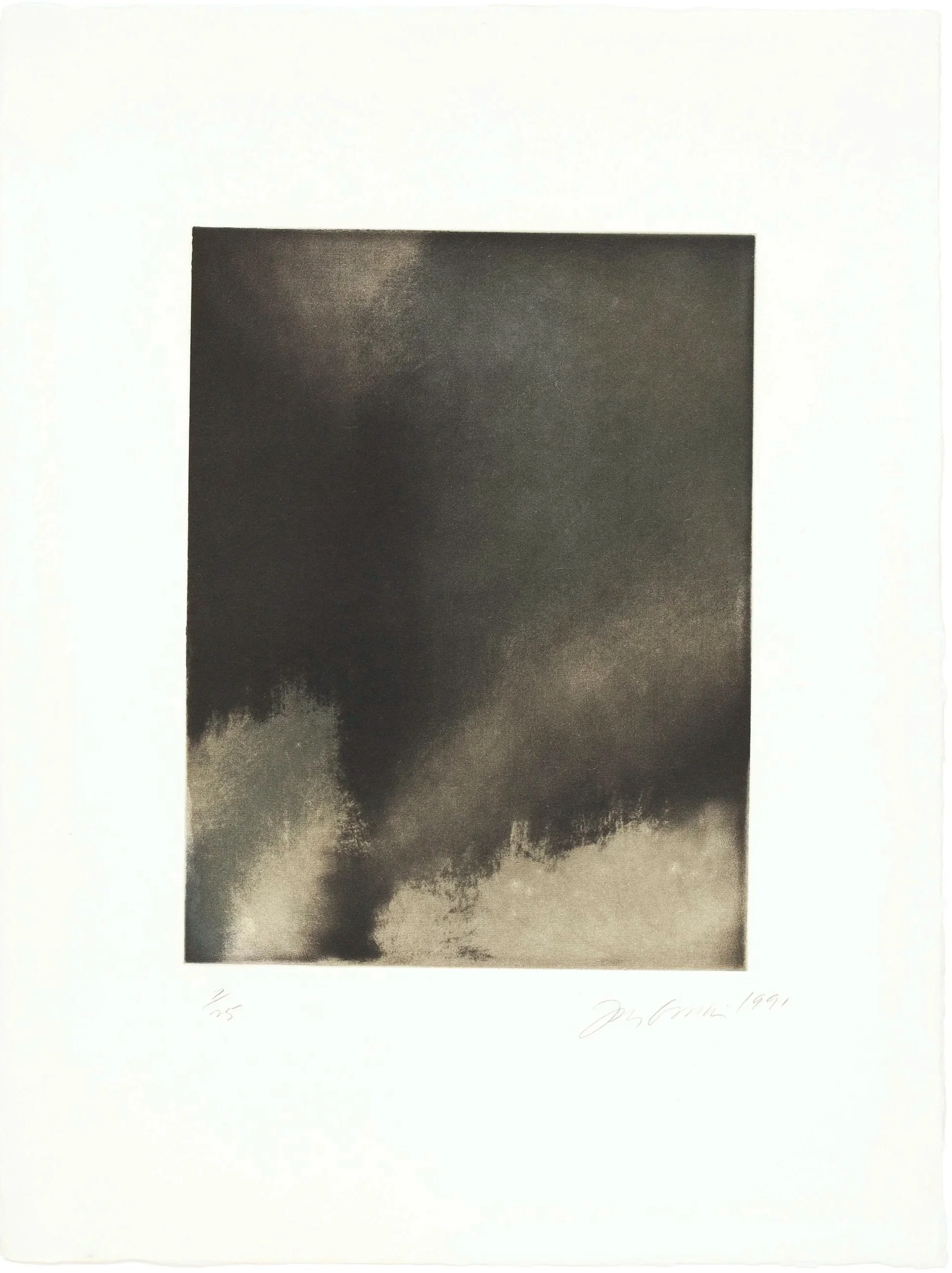  Drumright 1974 (7 of 25) , 1991, etching on Fuji Kozo paper, 26" x 19 1/2"