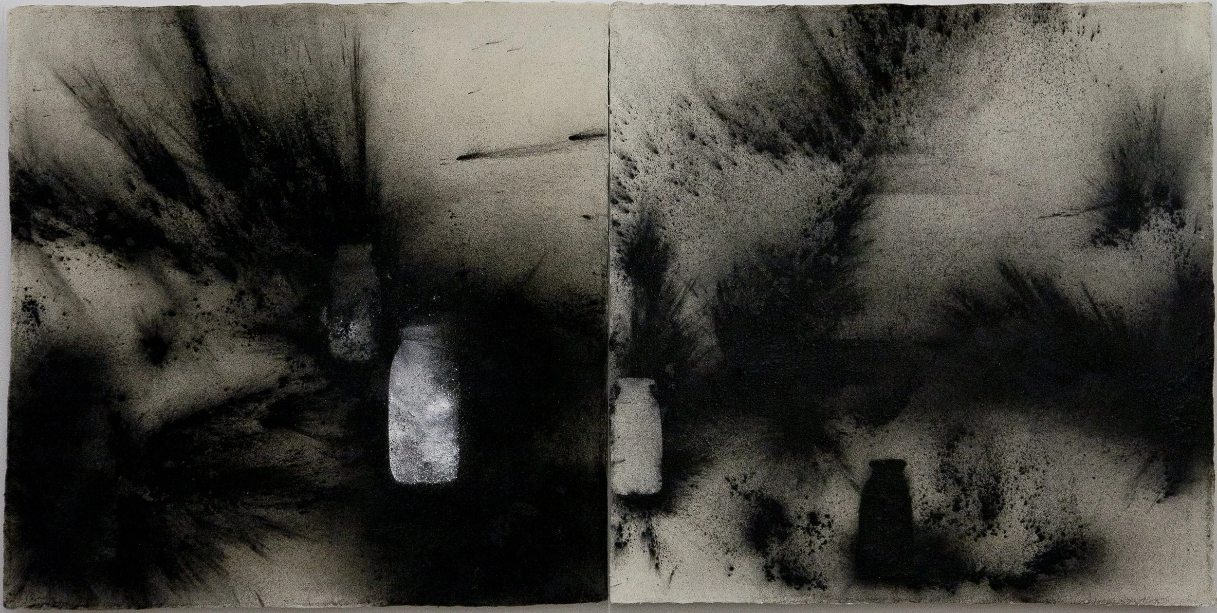  Smokey Joe's Morandi 24 , 2011, mixed media on handmade Japanese paper, 39 1/4" x 78 3/4"