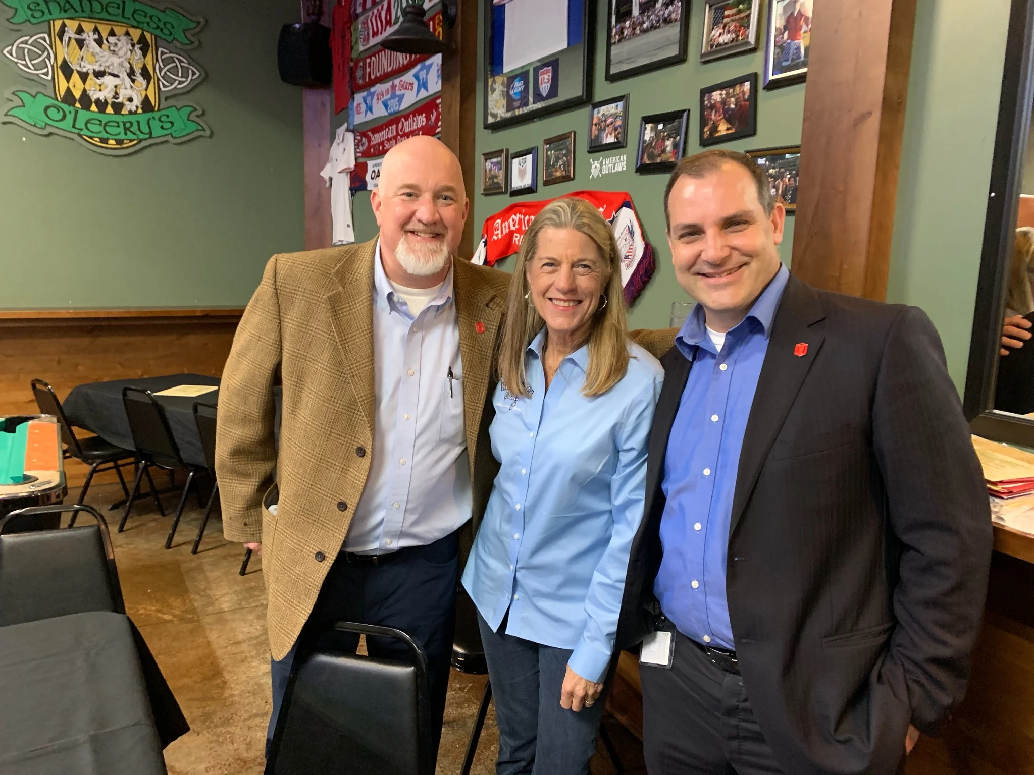 Left, Dr. Norman Hall, Simpson University President with Ken White and RCA Member Cheryle Thurman. A special thanks from the Retired Coaches for a great presentation of upcoming changes at Simpson University.