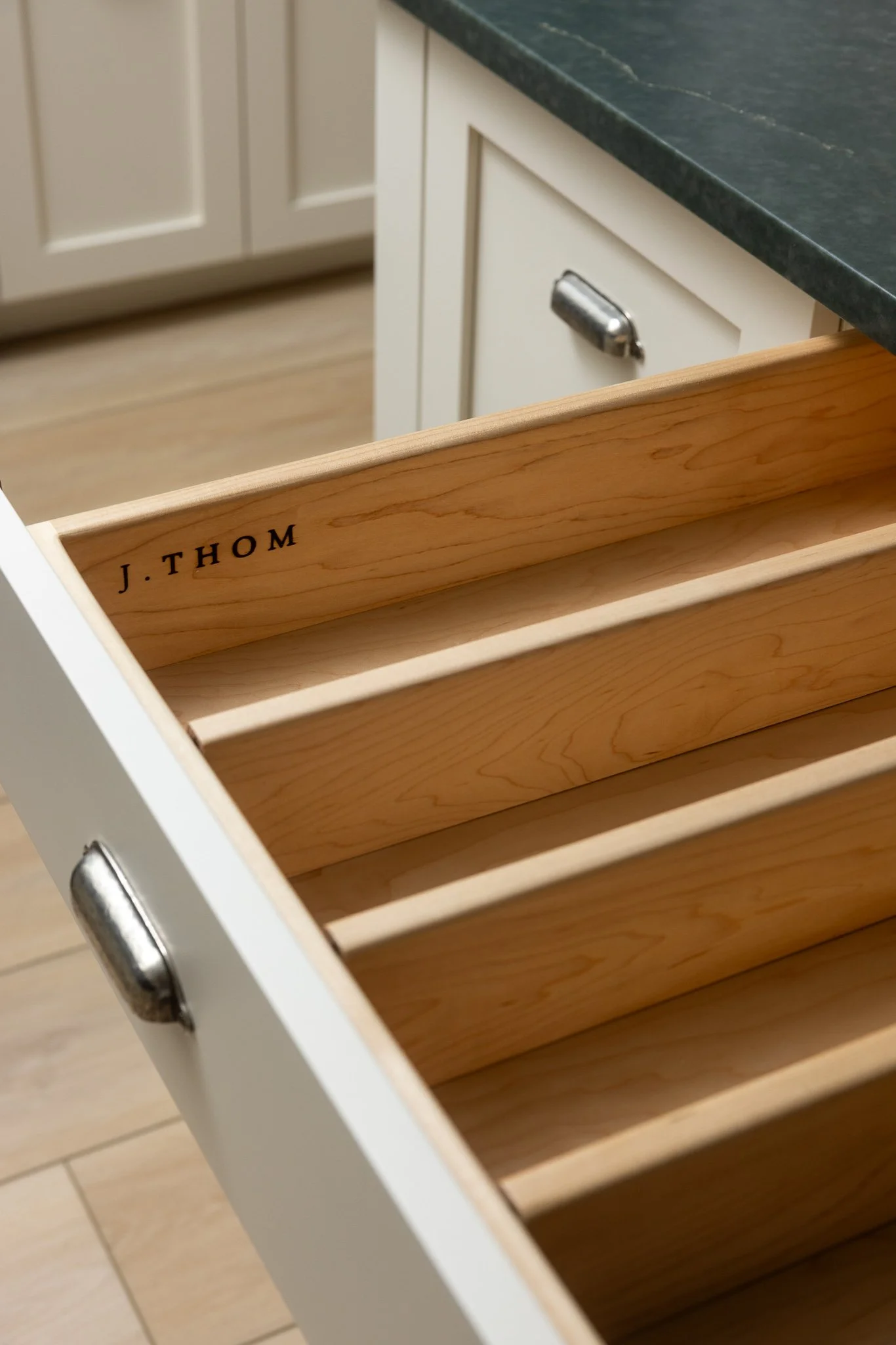 custom shaker cabinetry drawer storage detail philadelphia kitchen design