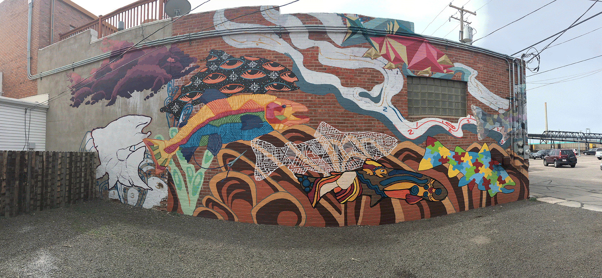 Alley wall of Gill Street Mural extension. 2018