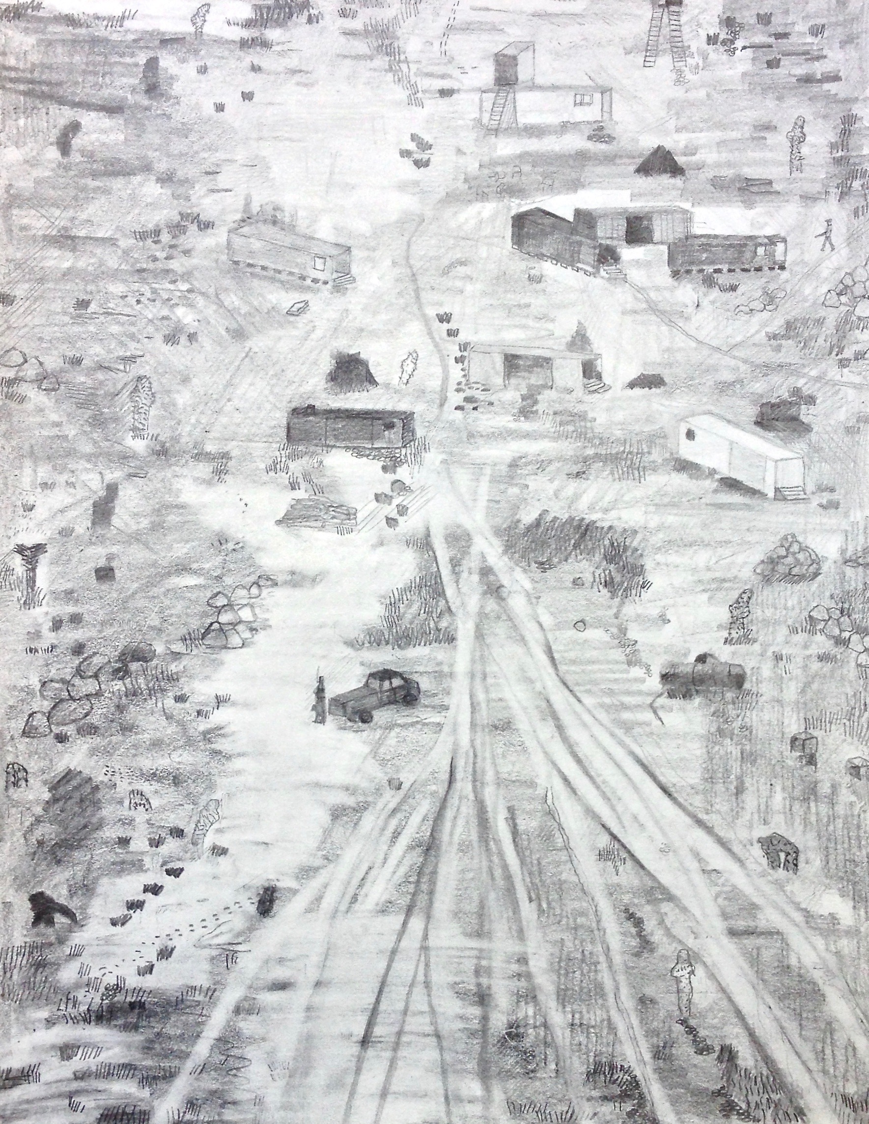  Somewhere, pencil on paper, 14 x 11 inches, 2014. 