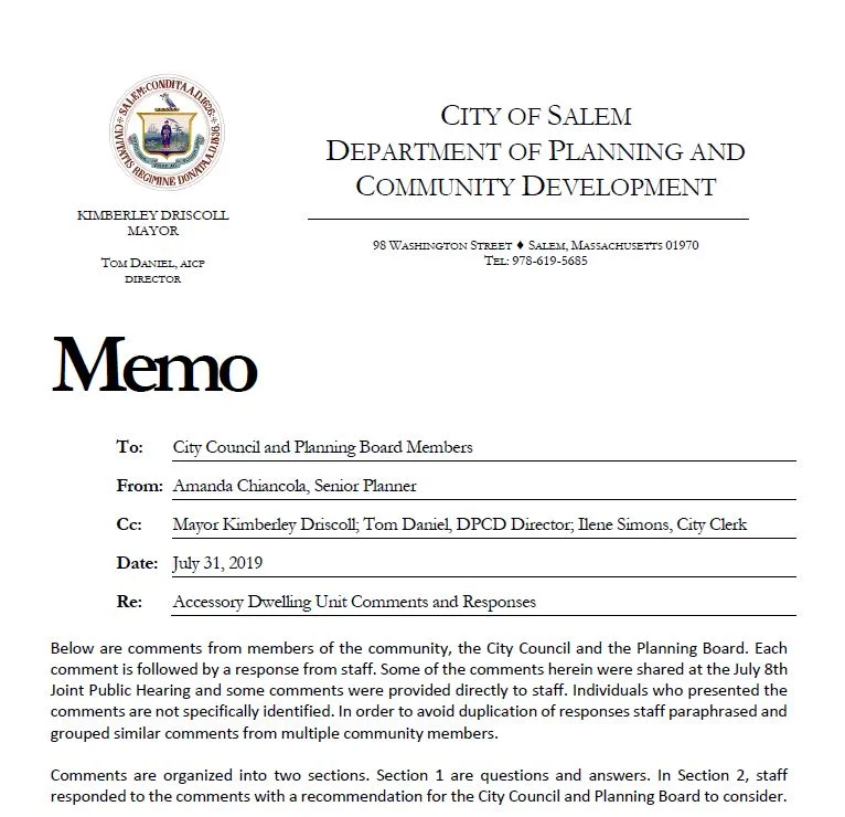   July 31, 2019 |  Staff responses to questions following first joint public hearing 