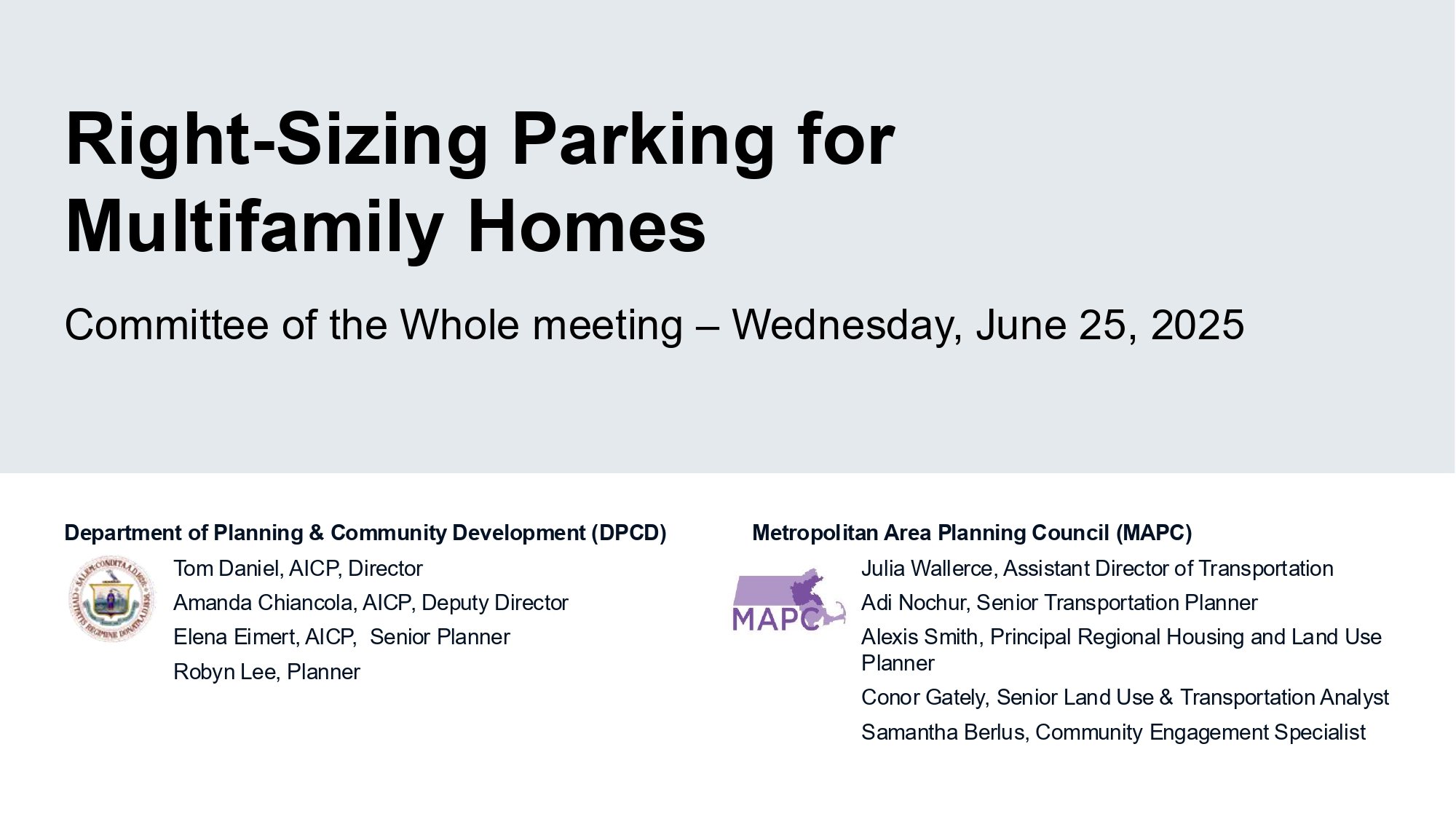 Parking - Committee of the Whole, Parking Reform Multifamily Housing - Mayor Review_page-0001.jpg