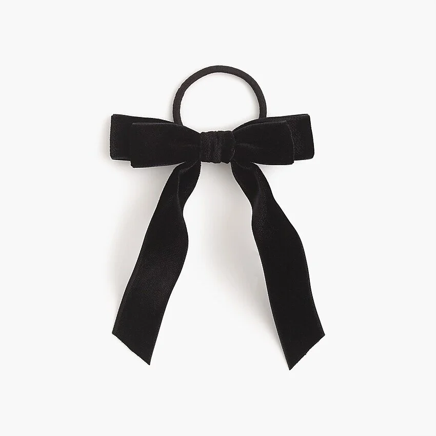 Velvet bow hair tie