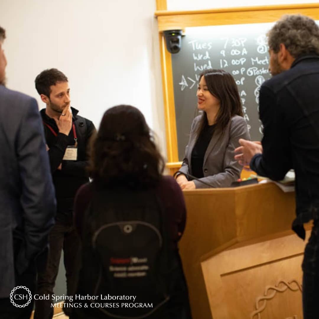 Flashback Friday to a common post-oral session scene in Grace Auditorium: Participants gathering around the podium to speak with one of the just-finished session's speakers. This week's Telomeres &amp; Telomerase meeting marks the end of our 2021 mee