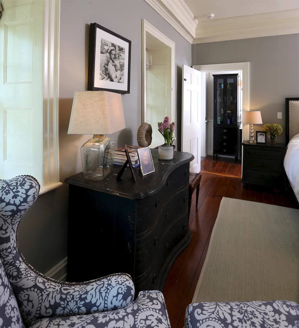 An upstairs landing with antiques