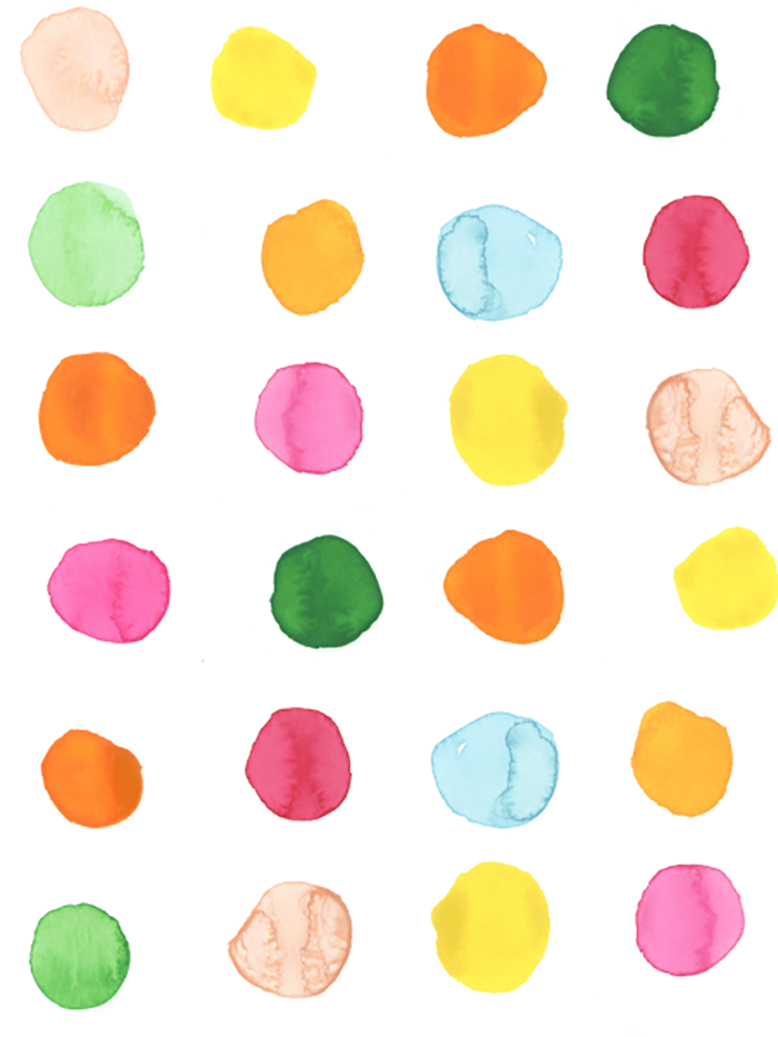 Watercolor Dots, Margaux & Izzy, Liz O'Brien