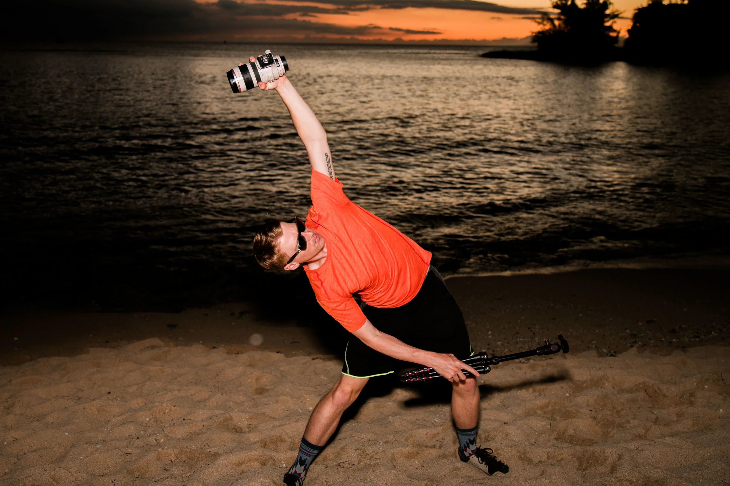 Me "warming up" before a photoshoot. Side note: this was actually after a photoshoot and I asked a model (Ally) to snap a couple shots. Incidentally, I did NOT warm up before this shoot, and I still DEEPLY regret it.